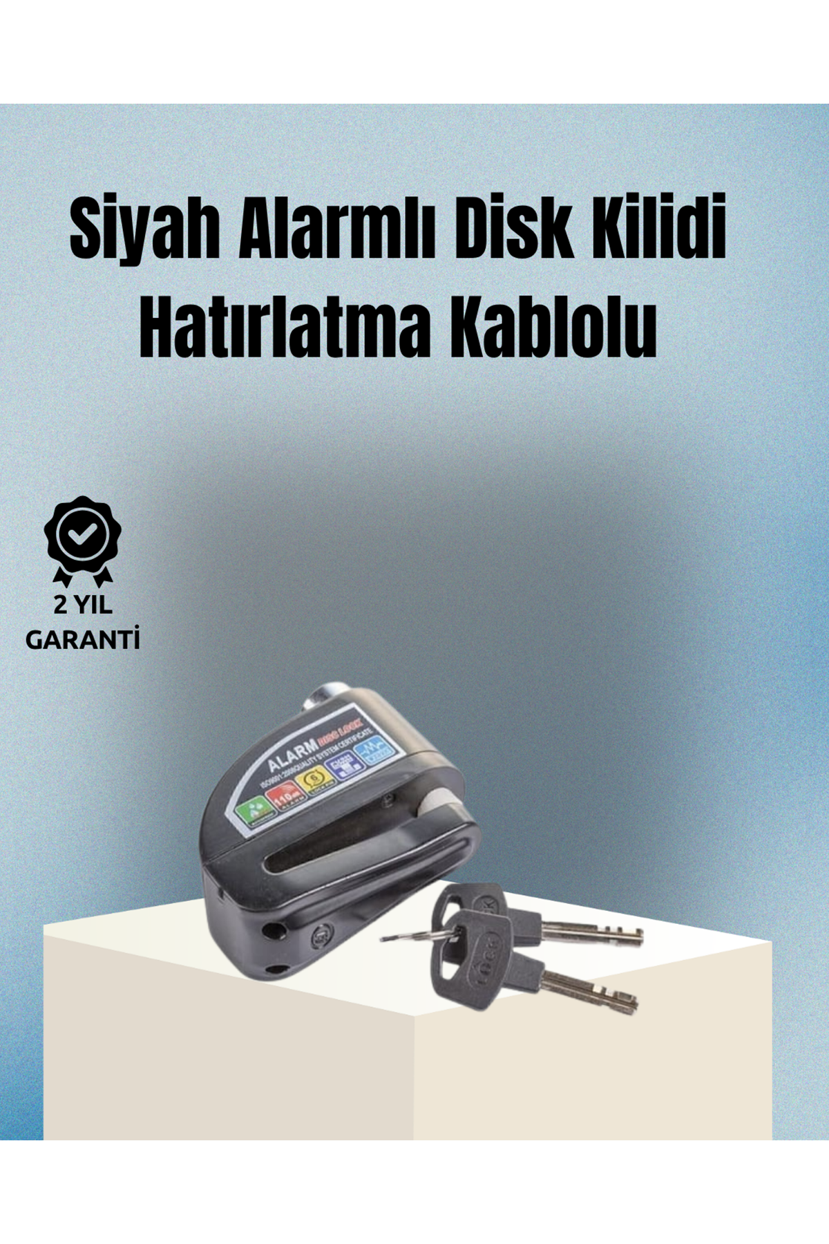 Motosiklet ve Bisiklet İçin 6mm Pinli Alarmlı Disk Kilidi