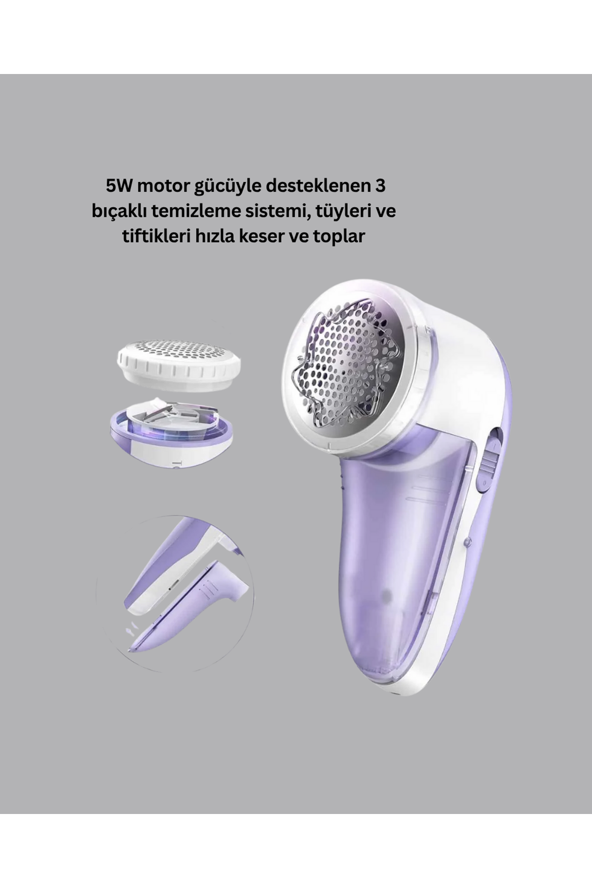 Tiftik ve Tüy Toplama Cihazı – 200ml Hazne, Kompakt Boyut
