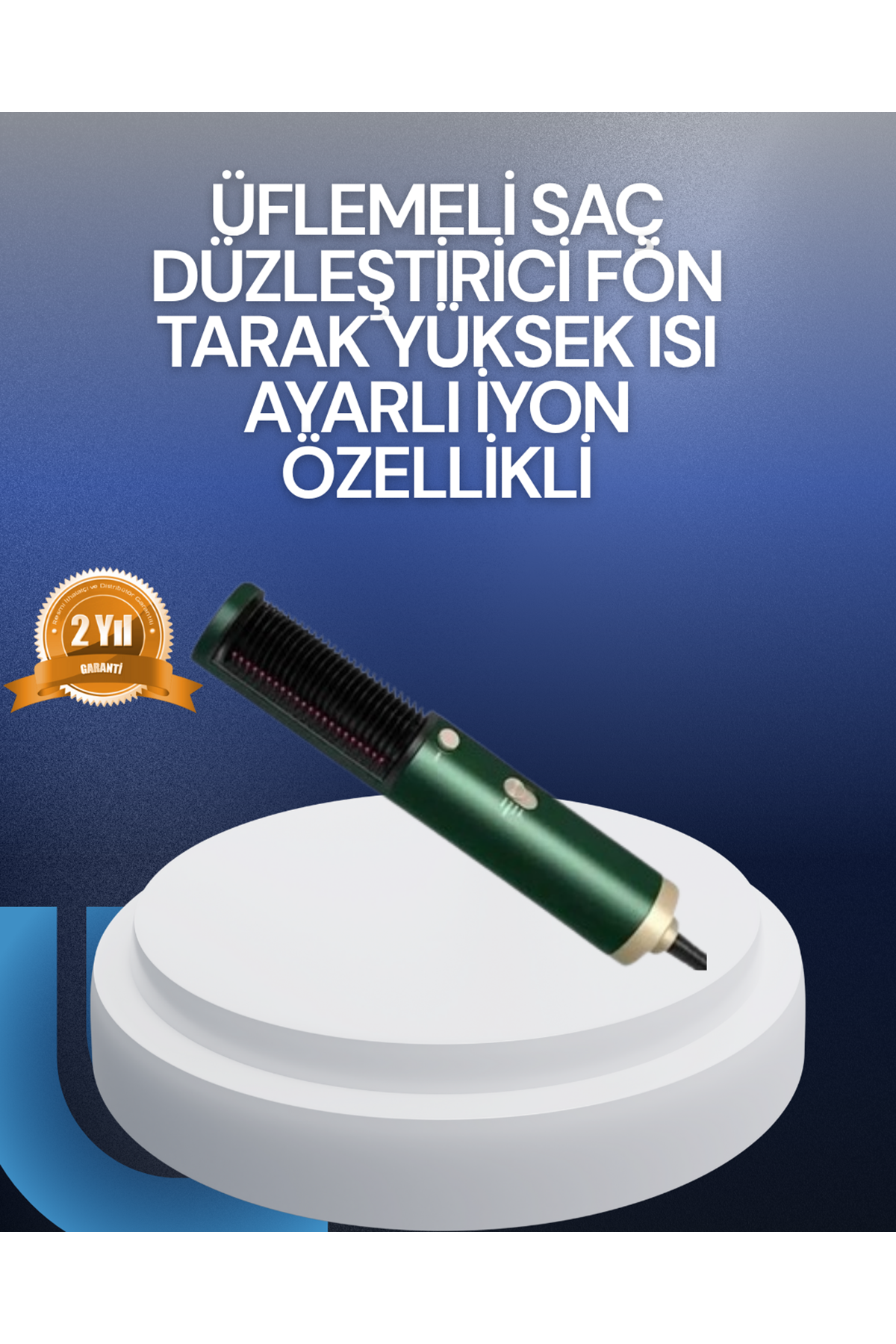 Saç Kurutma, Düzleştirici ve Tarak Tek Cihazda – 3 Kademeli Isı Ayarı