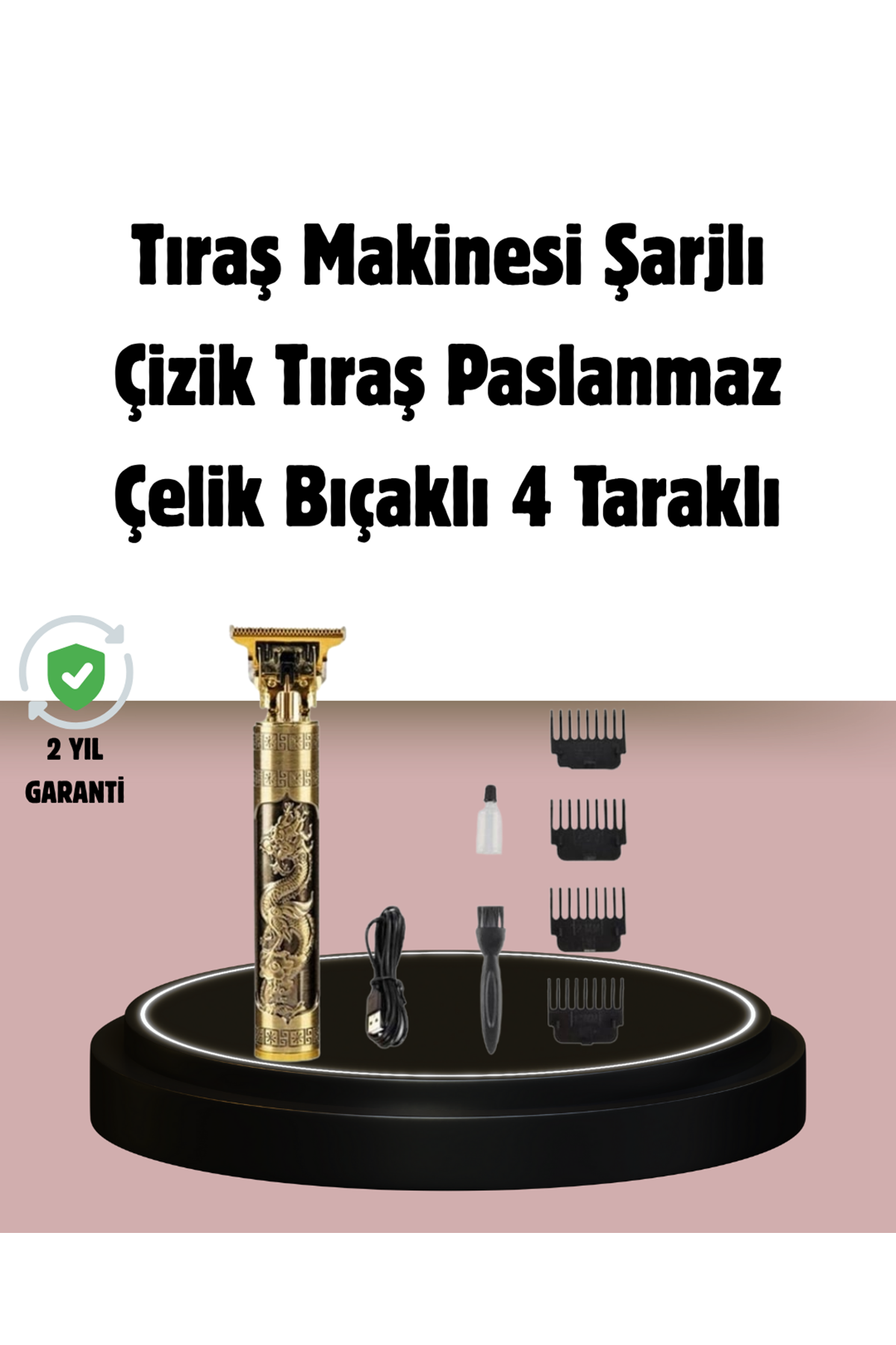 Şarjlı Titanyum Bıçaklı Saç Kesme Makinesi