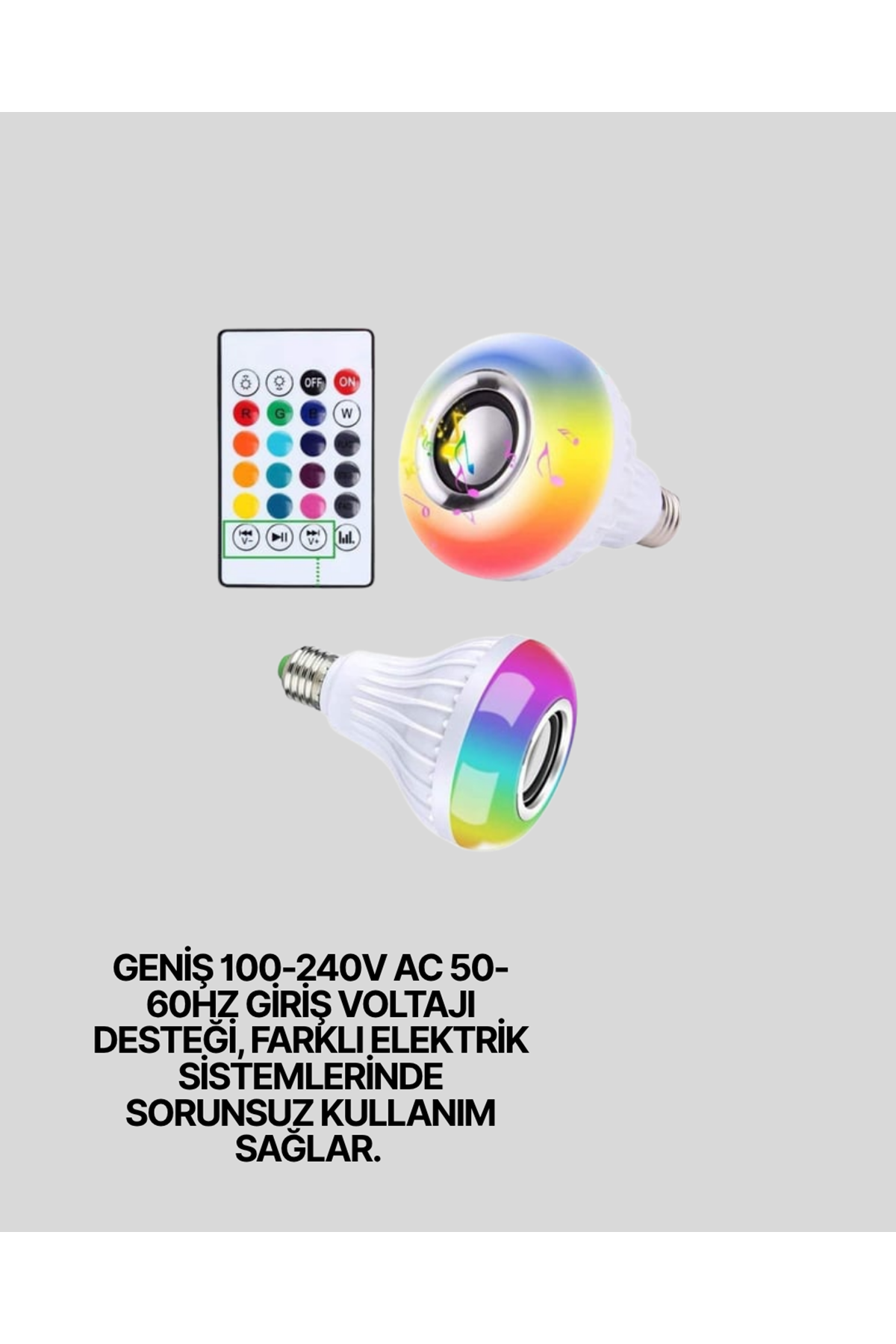 Akıllı LED Ampul – E27 Uyumlu ve Müzik Çalarlı Tasarım