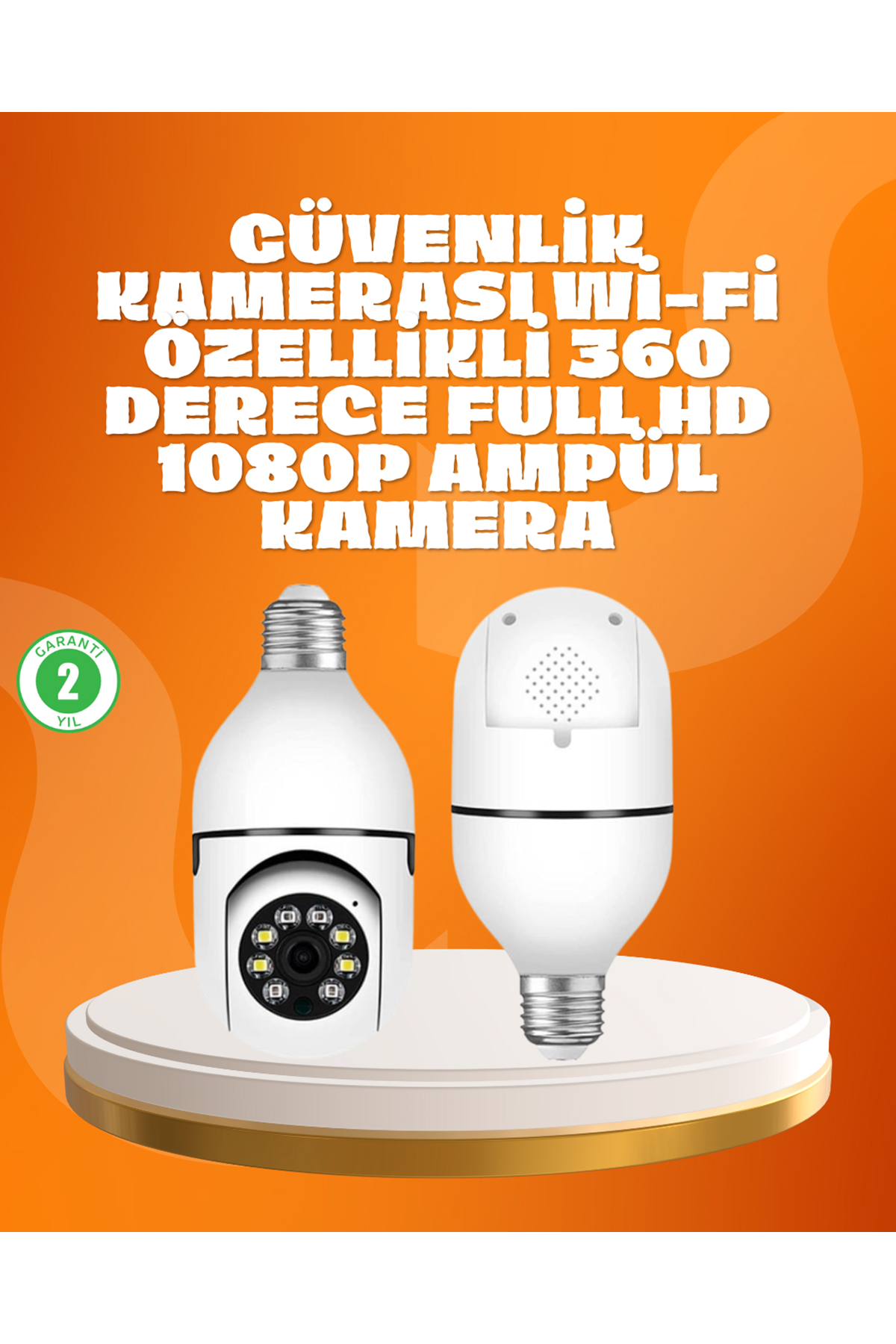 Tam Karanlıkta Görüntüleme Sağlayan 1080P Ampul Güvenlik Kamerası