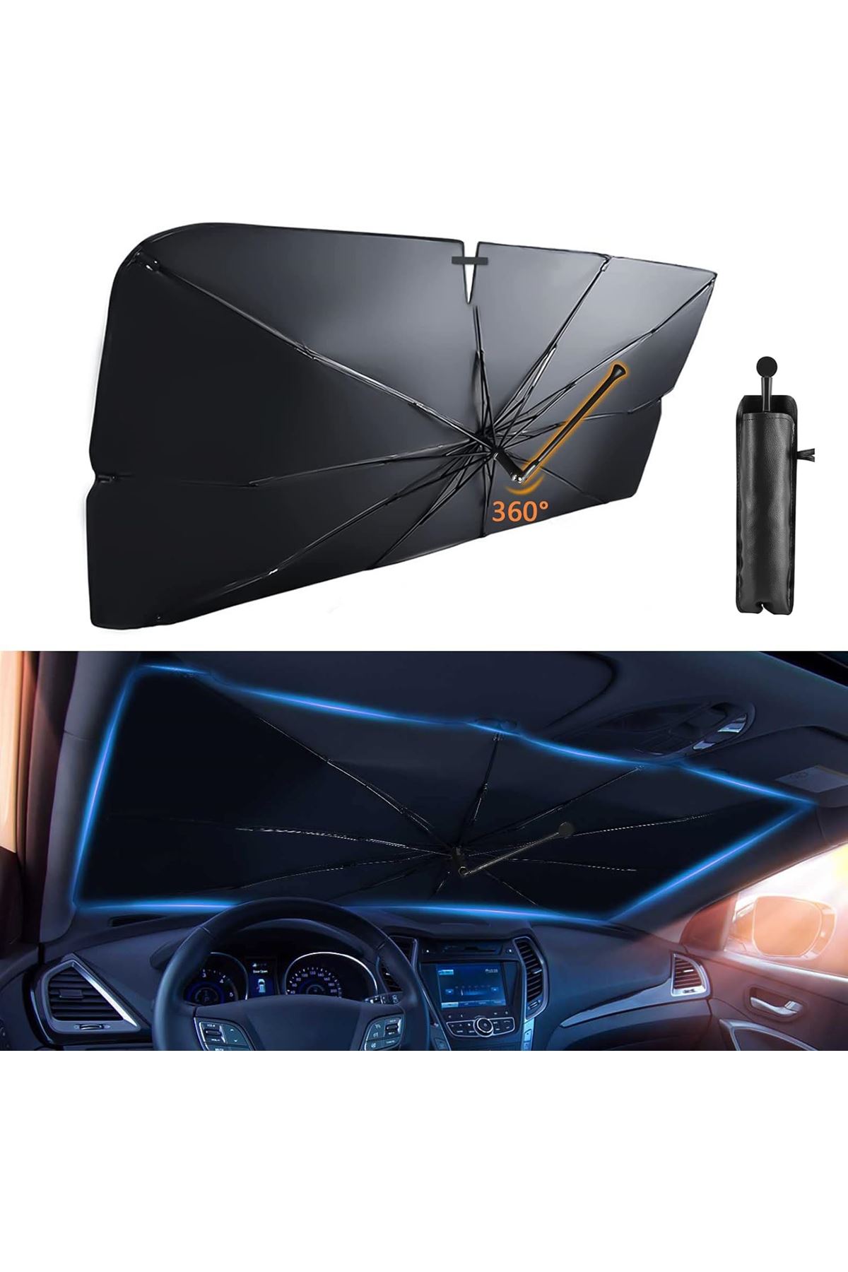 Citroen C3 Aircross, Peugeot 3008, Skoda Kamiq, Seat Ateca, Hyundai Kona Uyumlu Oto Şemsiye