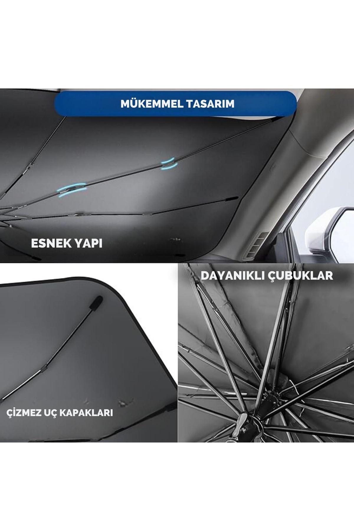 Fiat Fiorino, Citroen Berlingo, Renault Kangoo, Ford Courier, VW Caddy Uyumlu Oto Şemsiye