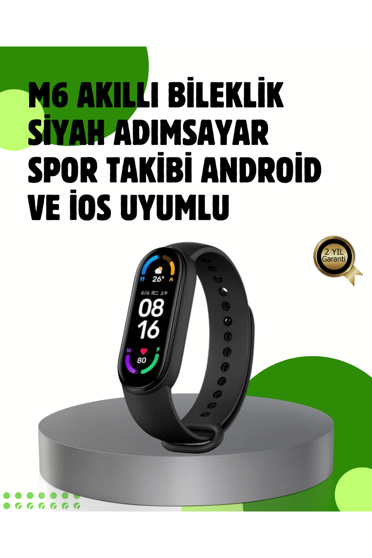 Bluetooth 5.0 Akıllı Bileklik – Kalp, Uyku ve Aktivite Takibi