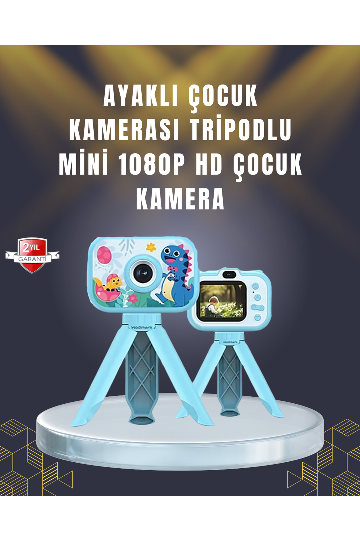 2 inç Ekranlı Çocuk Kamerası – Çizgi Film Efektli ve Müzik Çalar Özellikli