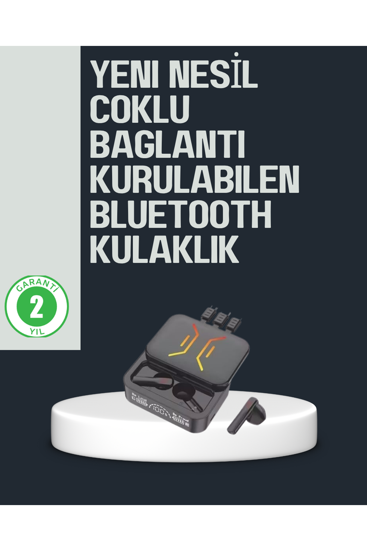 Kablosuz Bluetooth 5.0 Kulaklık – 300mAh Şarj Kutusu
