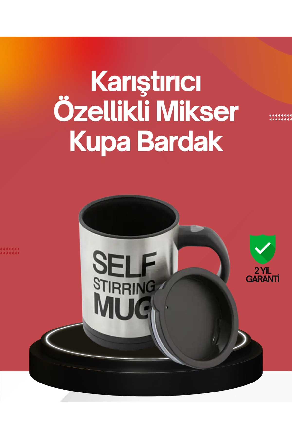 Kendi Kendini Karıştıran Termos Kupa | Güçlü Motor ve Çift Katmanlı Isı Koruma