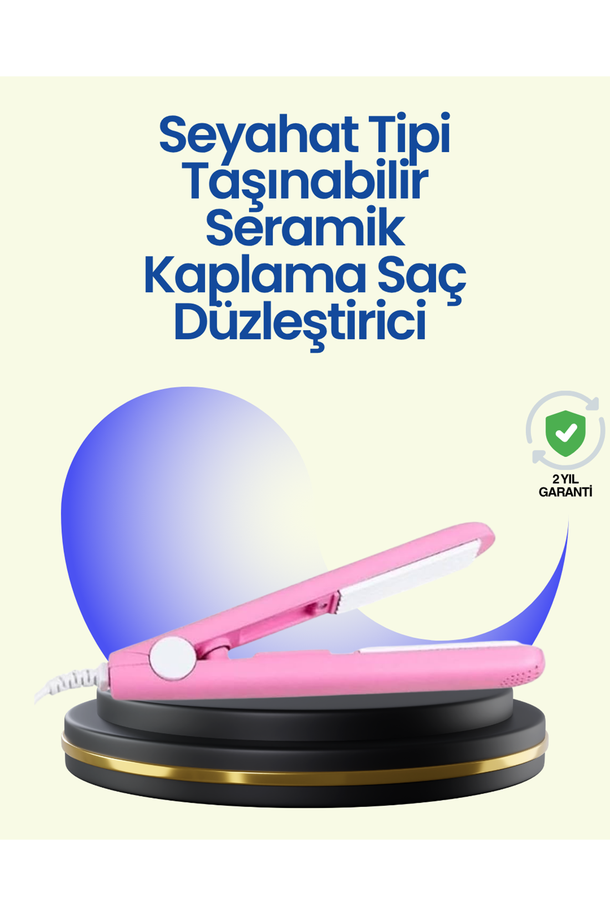 Hafif ve Taşınabilir Seramik Kısa Saç Maşası – Seyahate Uygun Ergonomik ve Güvenli Tasarım