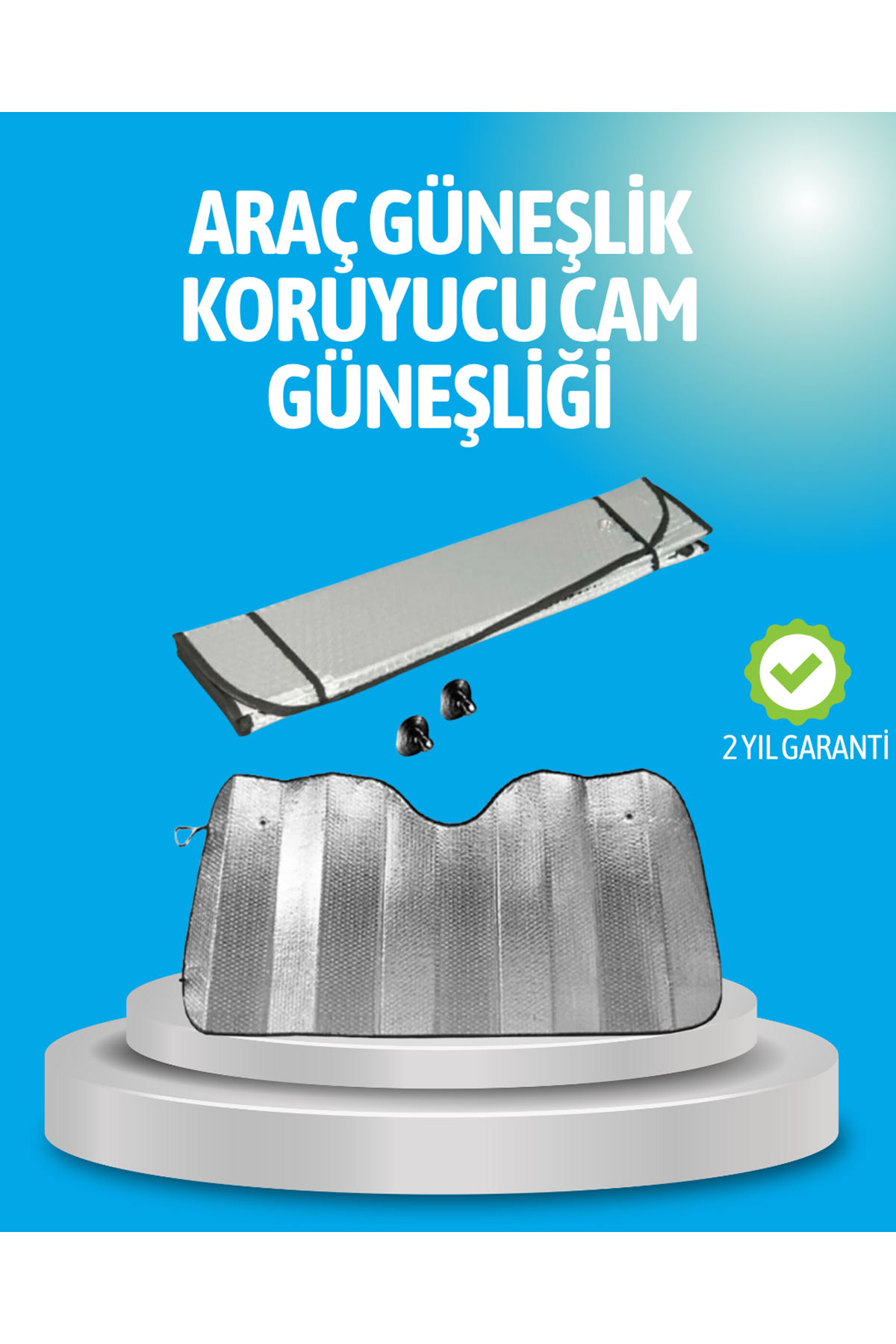 Gelişmiş Yansıtıcılı Katlanabilir Araç Güneşliği – Alüminyum & Süngerli İzolasyon Teknolojisi