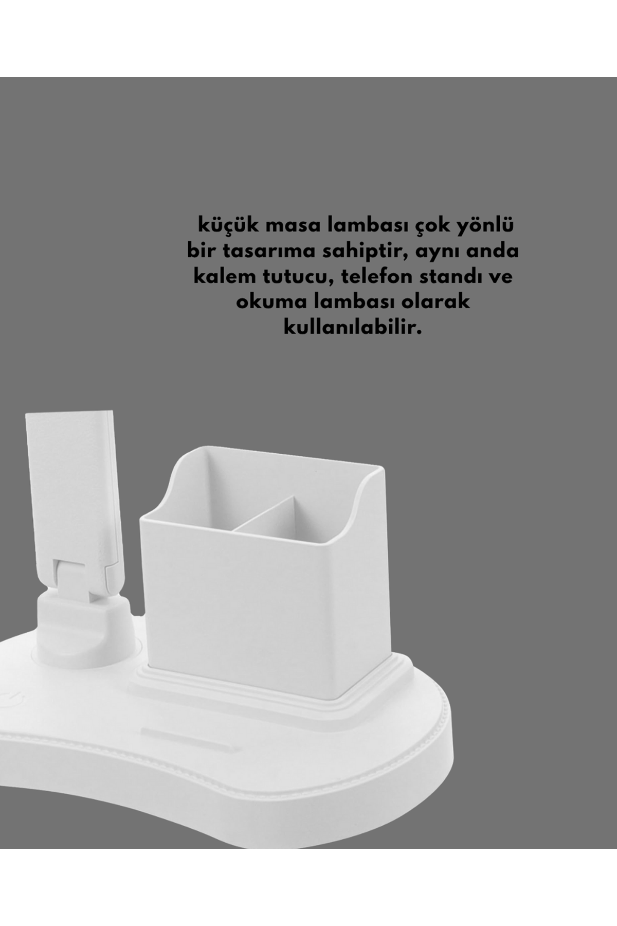 Kısılabilir LED Masa Lambası – Kalemlik, Telefon Standı ve Okuma Işığı Bir Arada