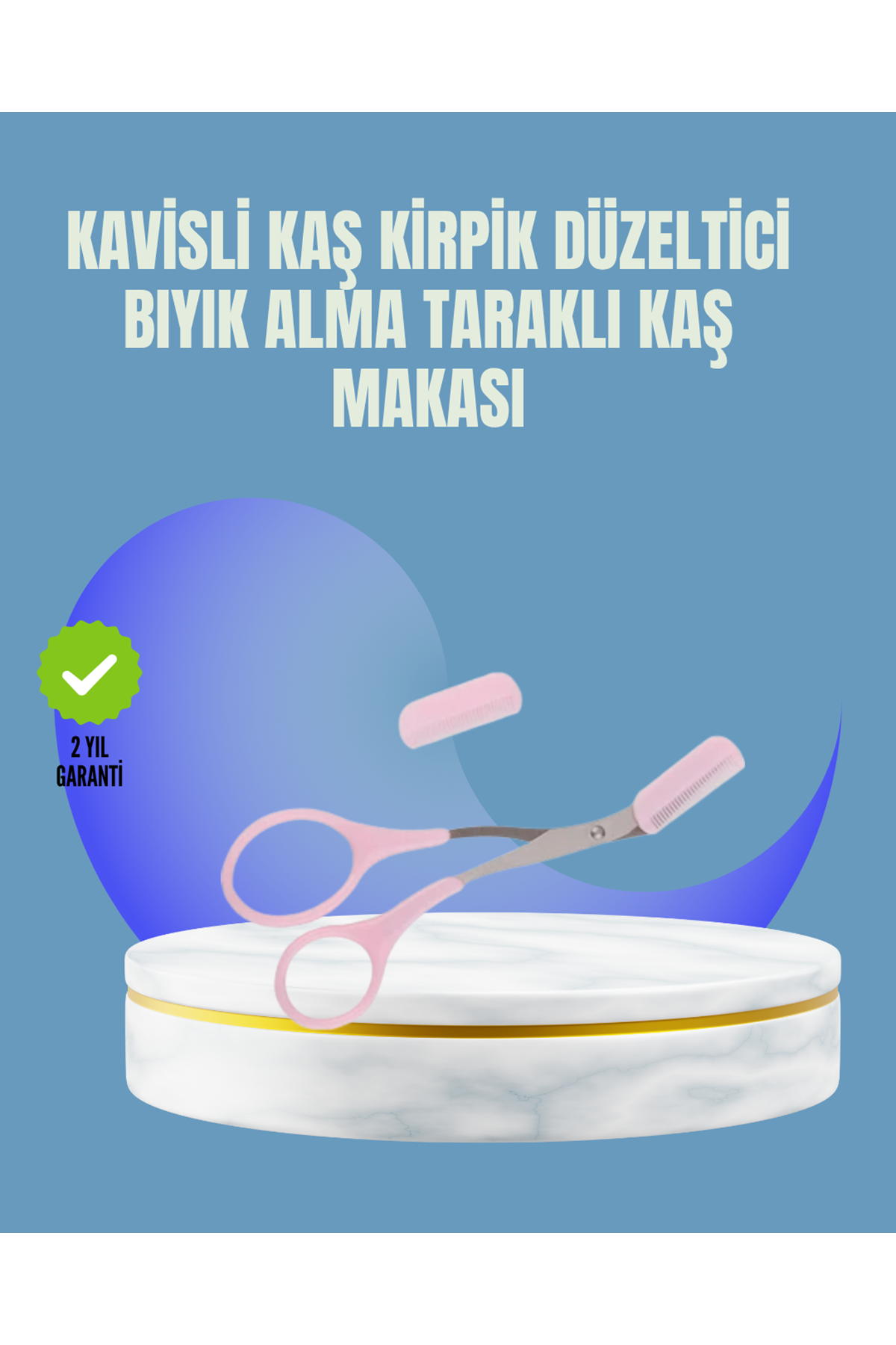 Tarak ve Fırça Başlıklı Kaş Şekillendirme Makası