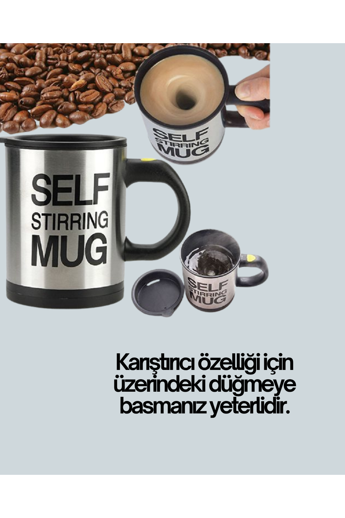 Çift Katmanlı Termos Özellikli Karıştırma Motorlu Kupa