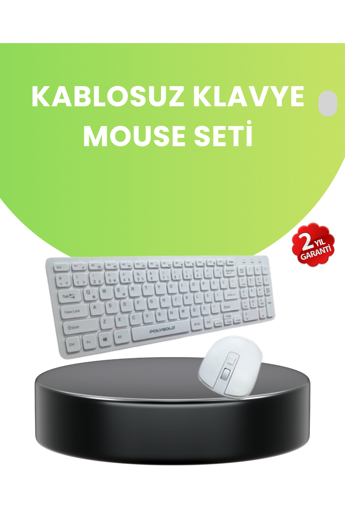 Ergonomik Kablosuz Klavye Mouse Takımı - Tam Boy, Sessiz ve Güvenilir