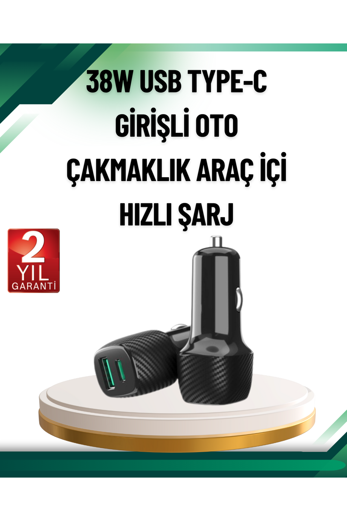 3A Güç Kapasiteli USB & Type-C Çakmaklık Şarj Adaptörü