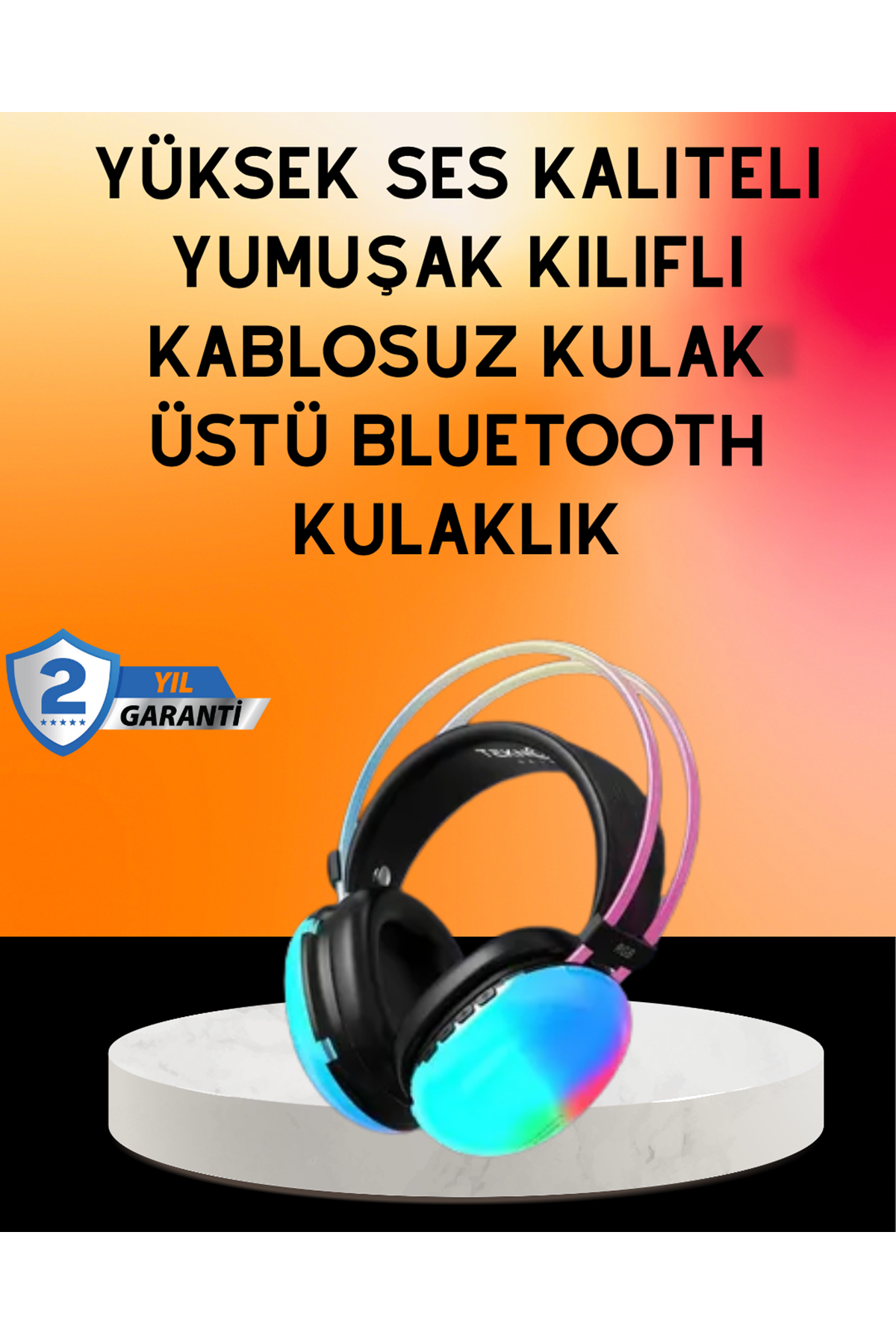 IPX4 Suya Dayanıklı Kablosuz Kulak Üstü Gaming Kulaklık