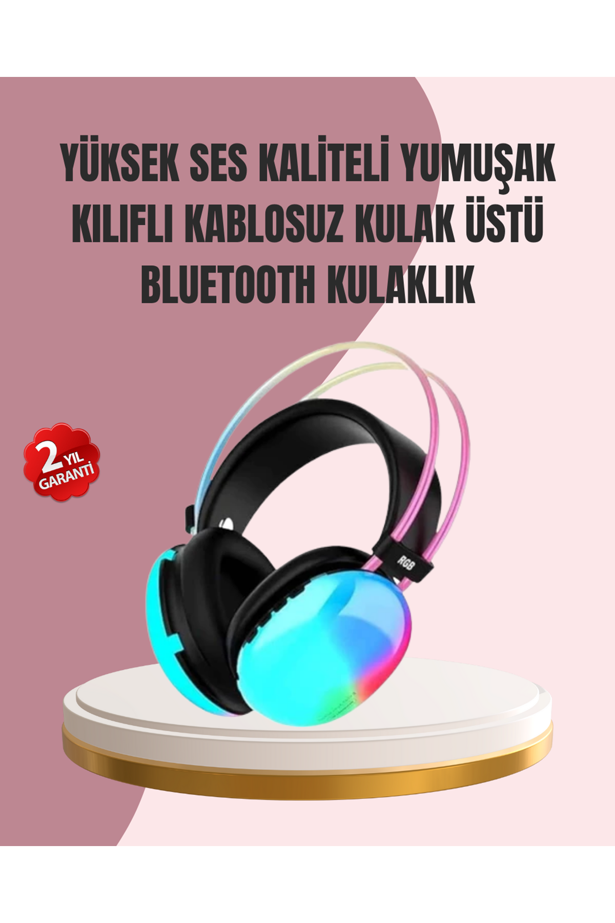 Düşük Gecikmeli Bluetooth 5.3 Gaming Kulaklık – RGB Işıklı