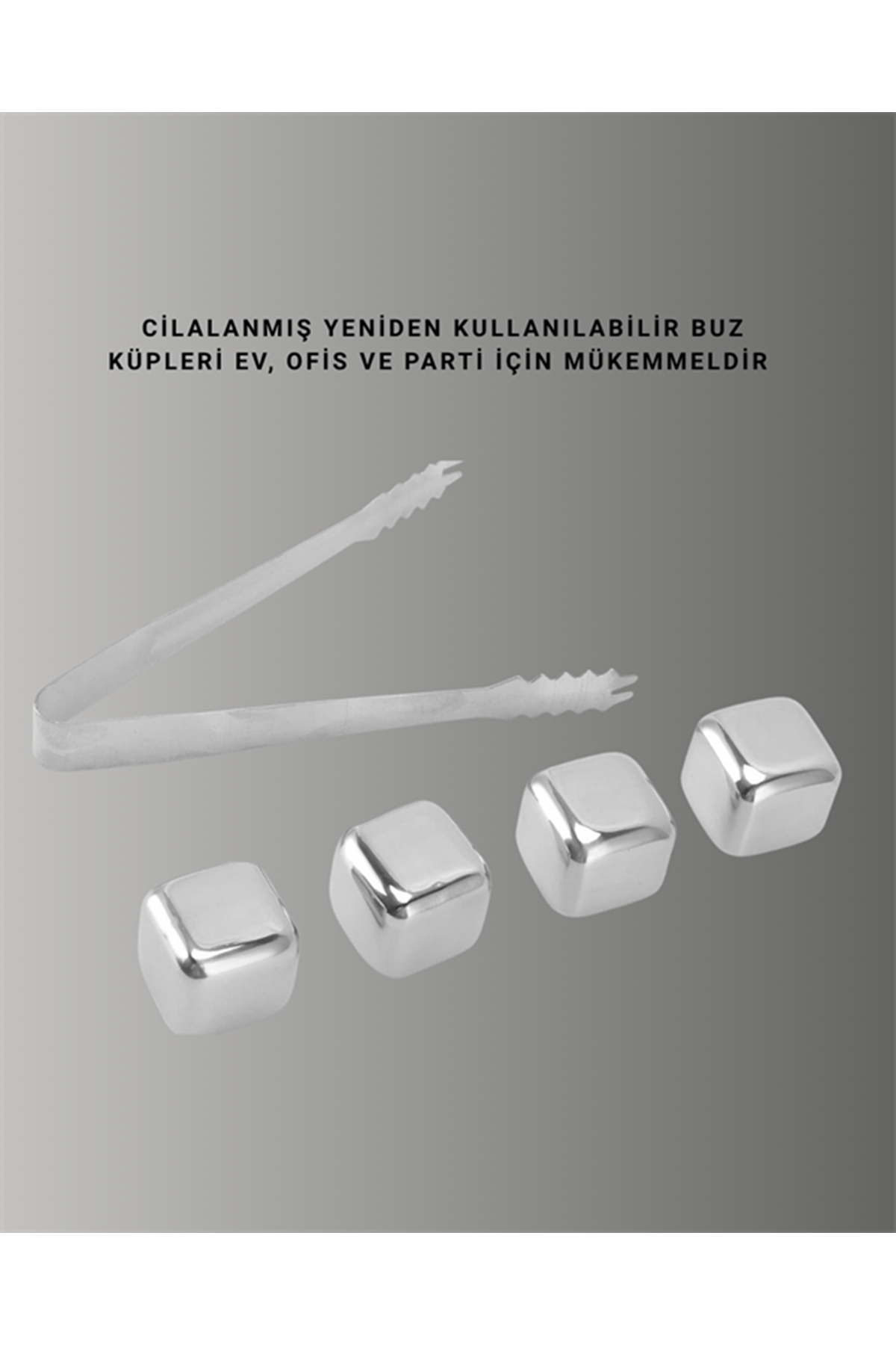 Çevre Dostu Metal Buz Küpü ve Kullanışlı Klips Seti