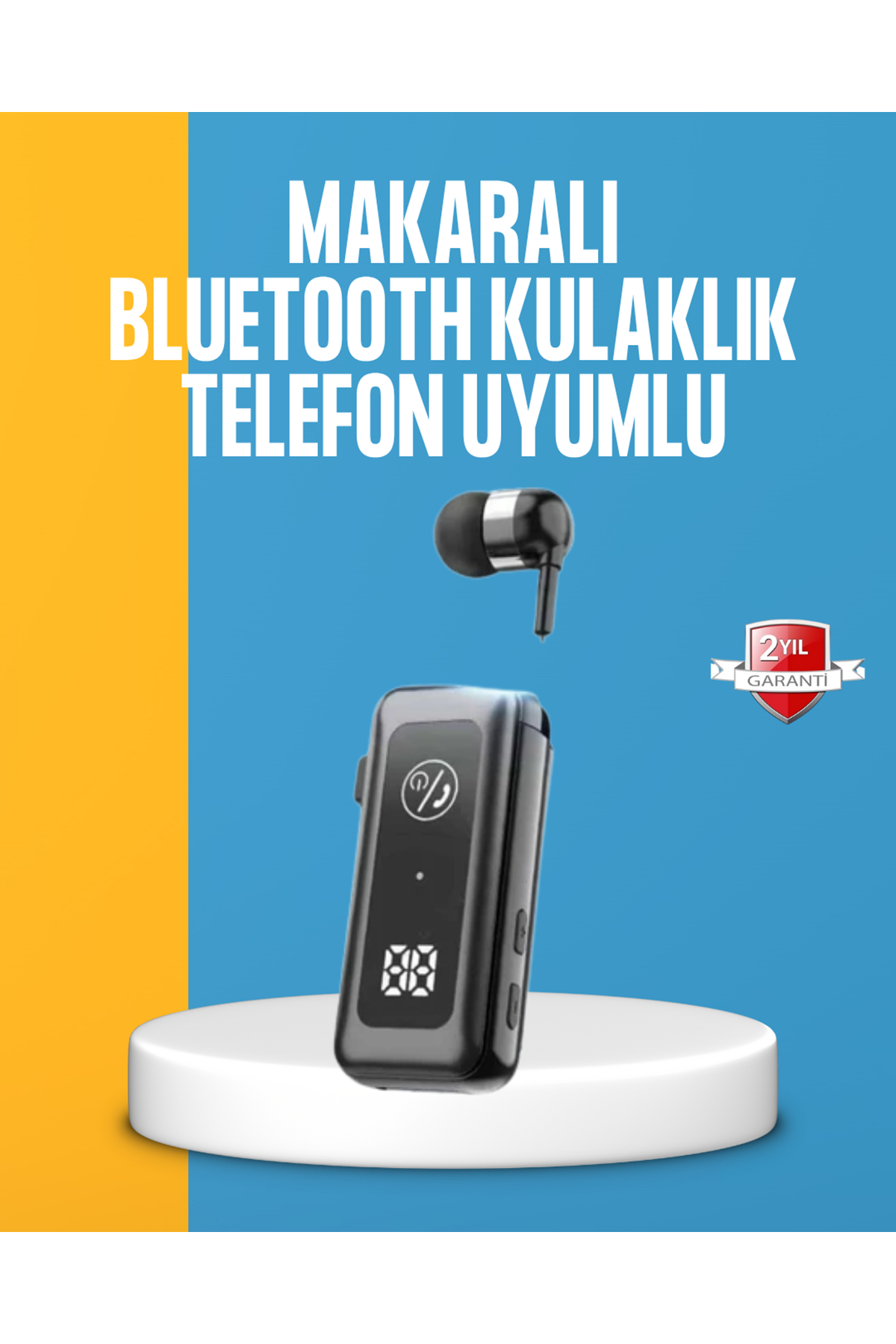 Dijital Ekranlı ve Hızlı Şarjlı Bluetooth 5.2 Makaralı Kulaklık