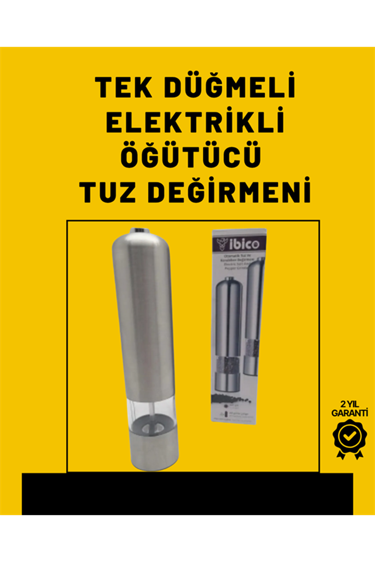 Pil İle Çalışan Elektrikli Baharat Öğütme Cihazı Ergonomik Şeffaf Gövde