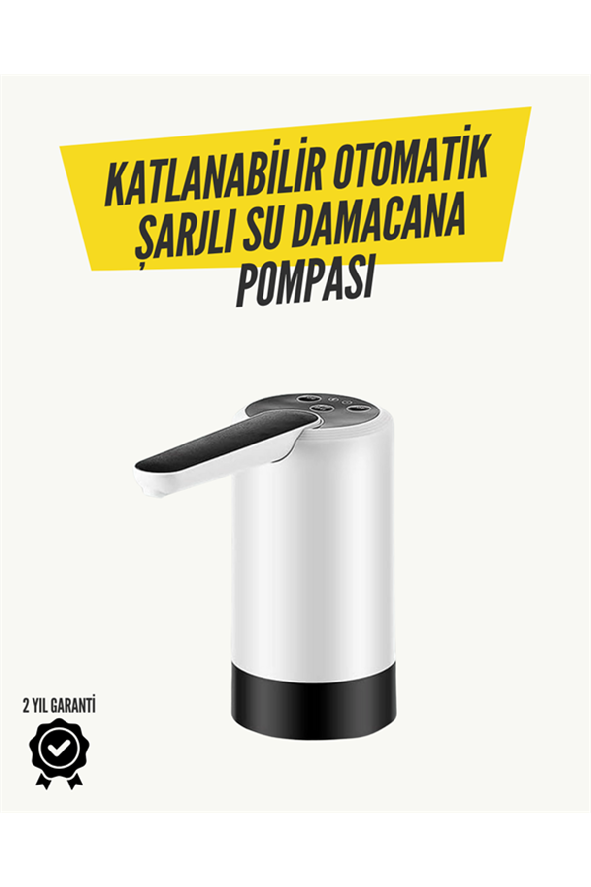 8000mAh Şarjlı Damacana Su Pompası | Tek Tuşla Otomatik Su Alımı | 40-80 Sn Dolum | Katlanabilir Tasarım