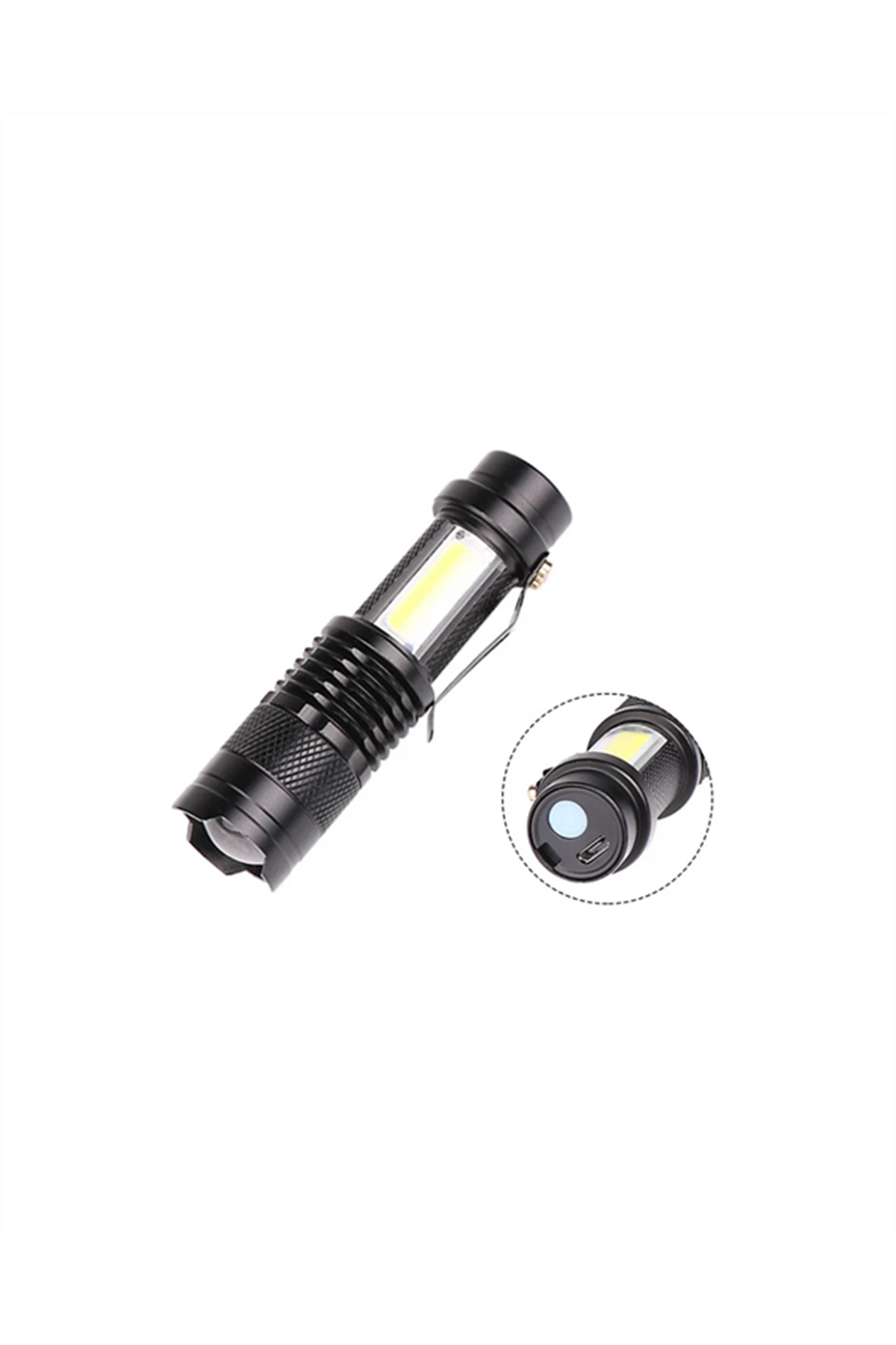 Taşınabilir Şarjlı LED Fener - 4 Modlu, 2000LM, Ayarlanabilir Odak