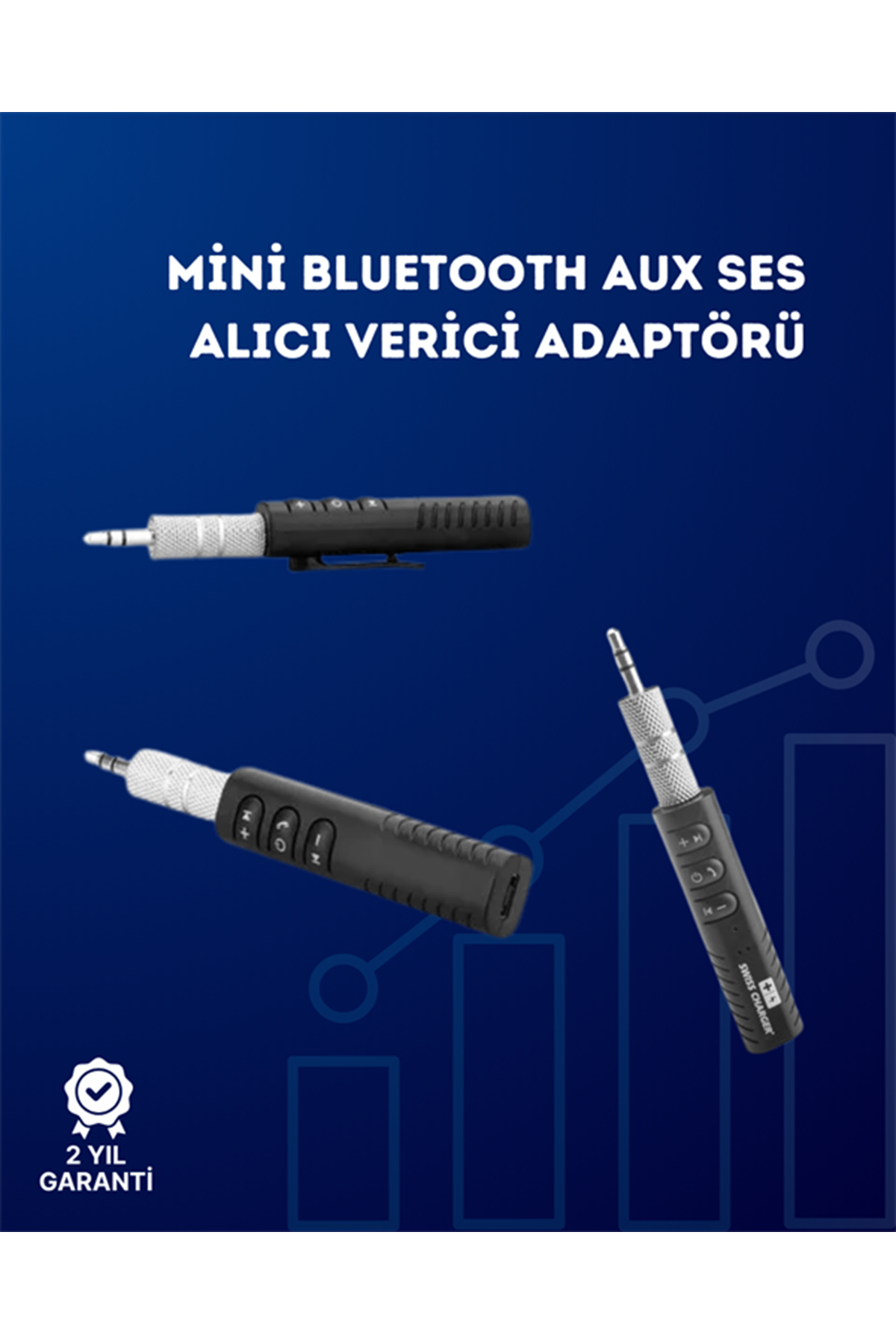 Kablolu Hoparlör ve Kulaklıklar İçin Bluetooth Adaptör | Mini Boy, Klipsli, Taşınabilir