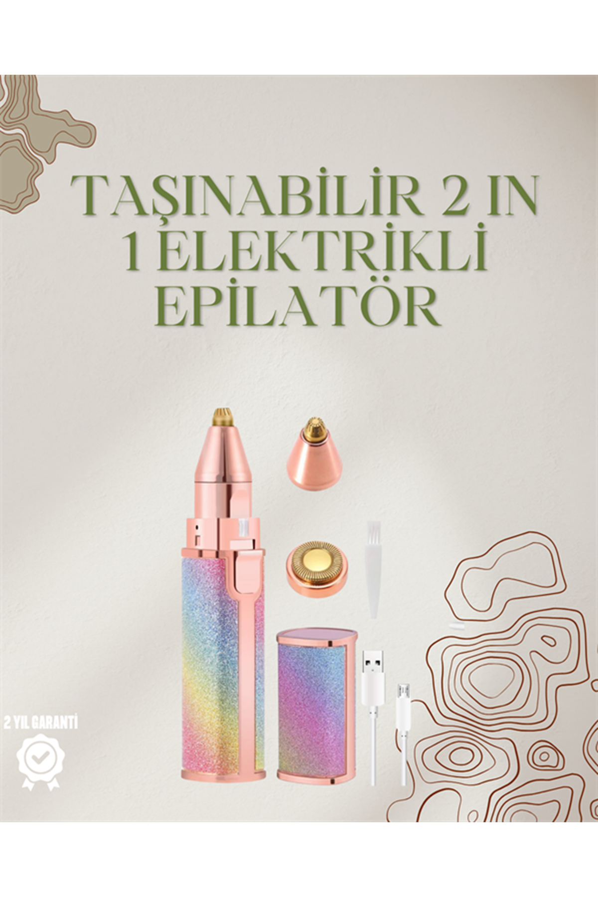 Mini Elektrikli Epilatör Cihazı – USB Şarjlı, Acısız Yüz ve Kaş Bakım Aleti