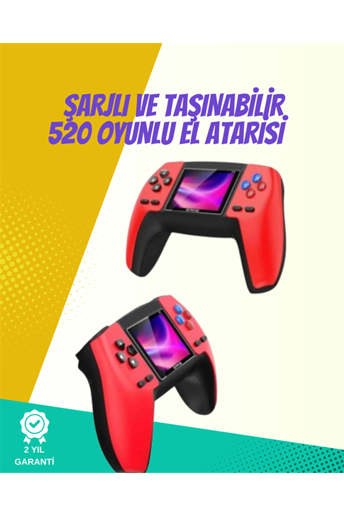 P5 Retro GamePad – Kompakt Tasarım, 520 Oyun, Nostalji Sevenlere Özel