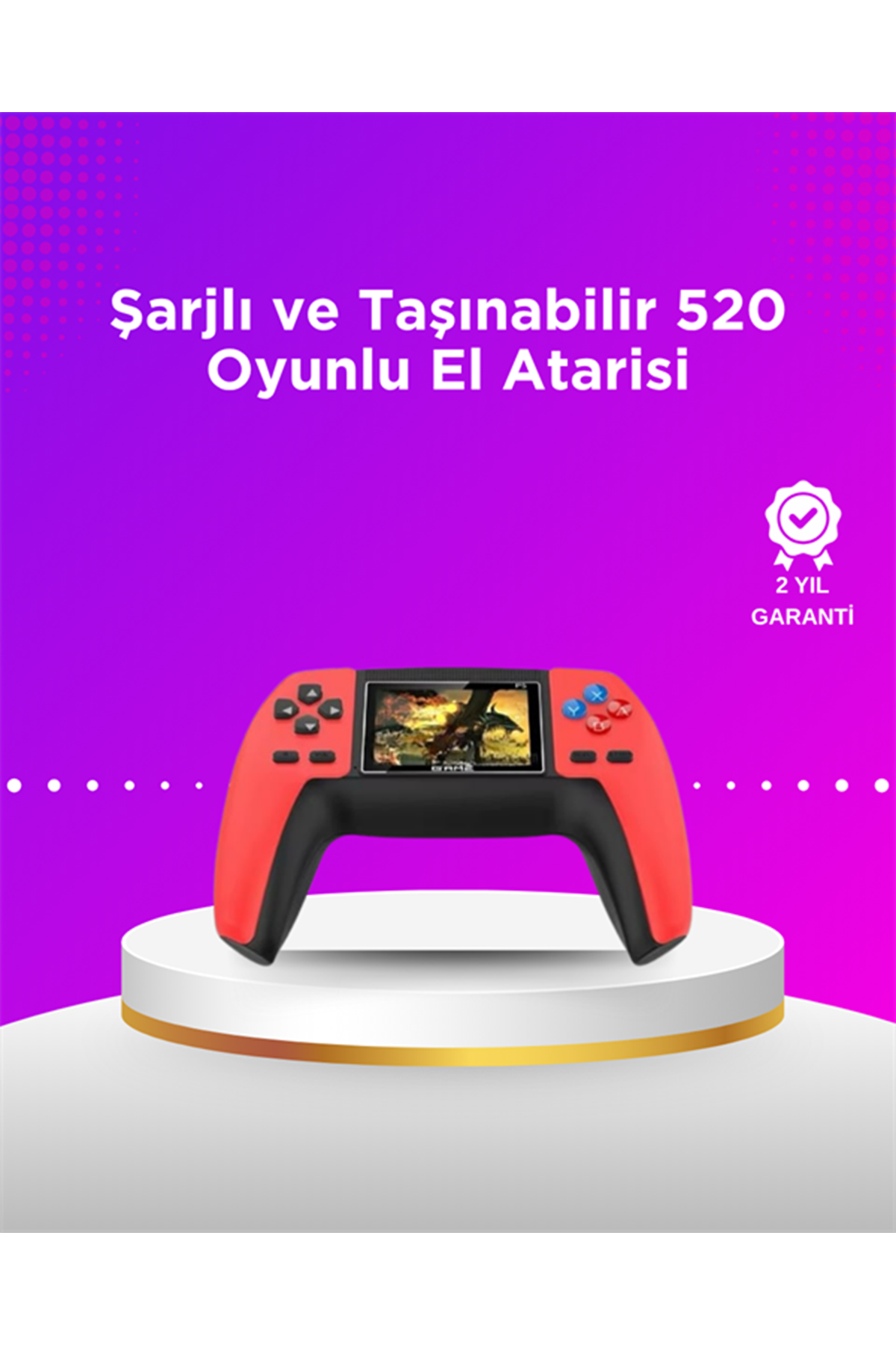 P5 Taşınabilir Retro Konsol – 520 Oyun, Ergonomik Tasarım, Nostaljik Eğlence