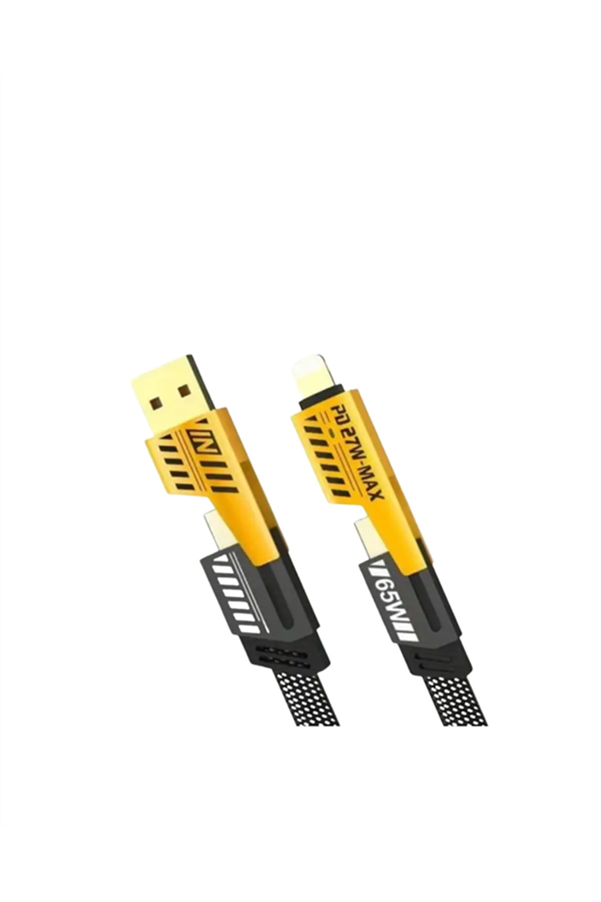 USB-C ve Lightning Uyumlu 4'ü 1 Arada Kablo – 65W Hızlı Şarj, Örgülü Dayanıklı Yapı