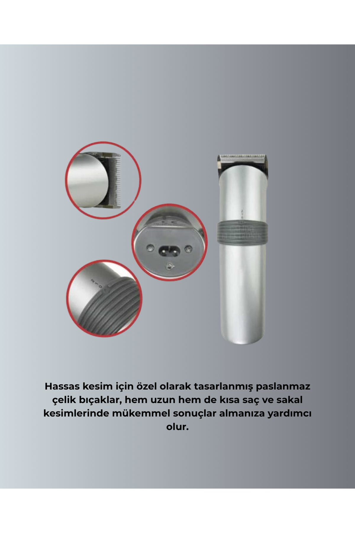 Profesyonel Erkek Tıraş Makinesi – Kablosuz, Paslanmaz Bıçaklı ve Tam Aksesuar