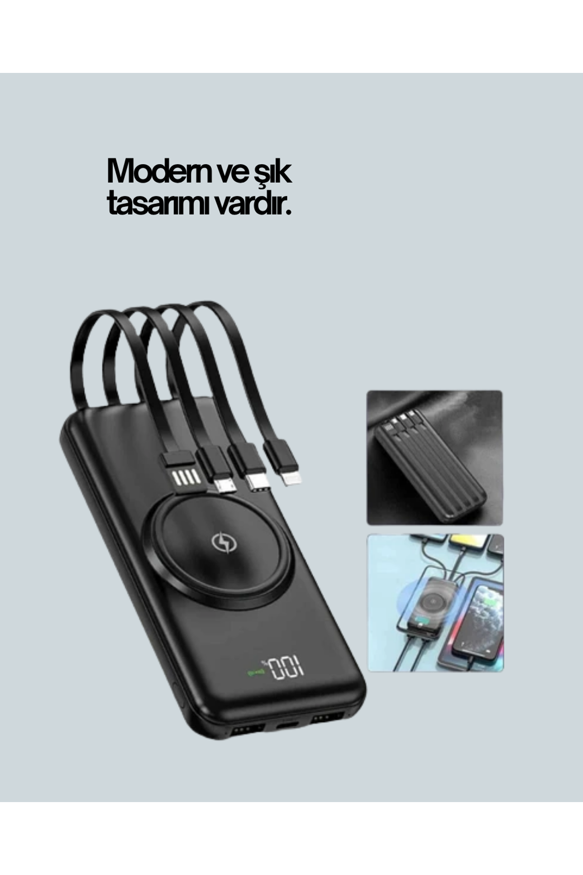 Kompakt Tasarım, Güçlü Performans – 10000mAh Kablosuz Powerbank