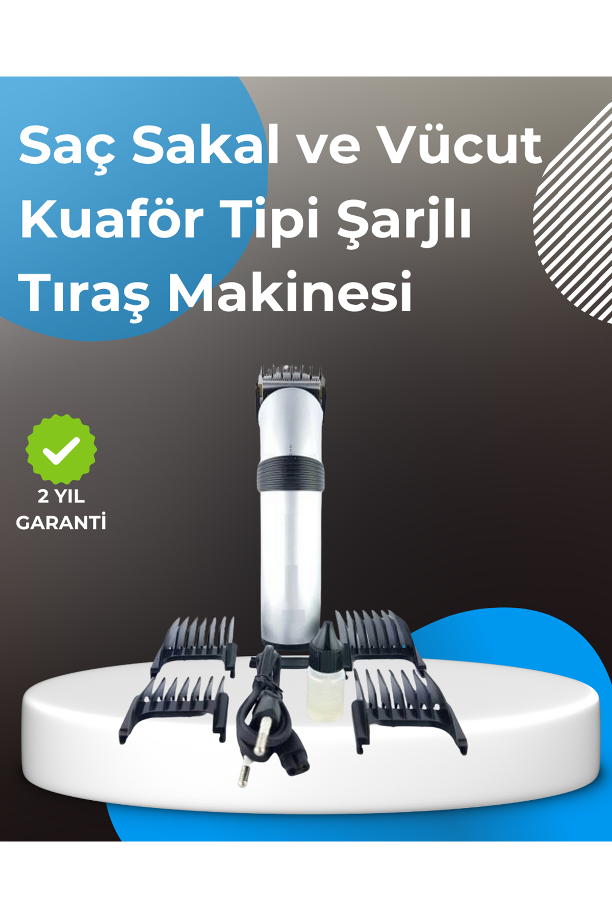 Profesyonel Saç ve Sakal Tıraş Makinesi – Tam Aksesuar Setli