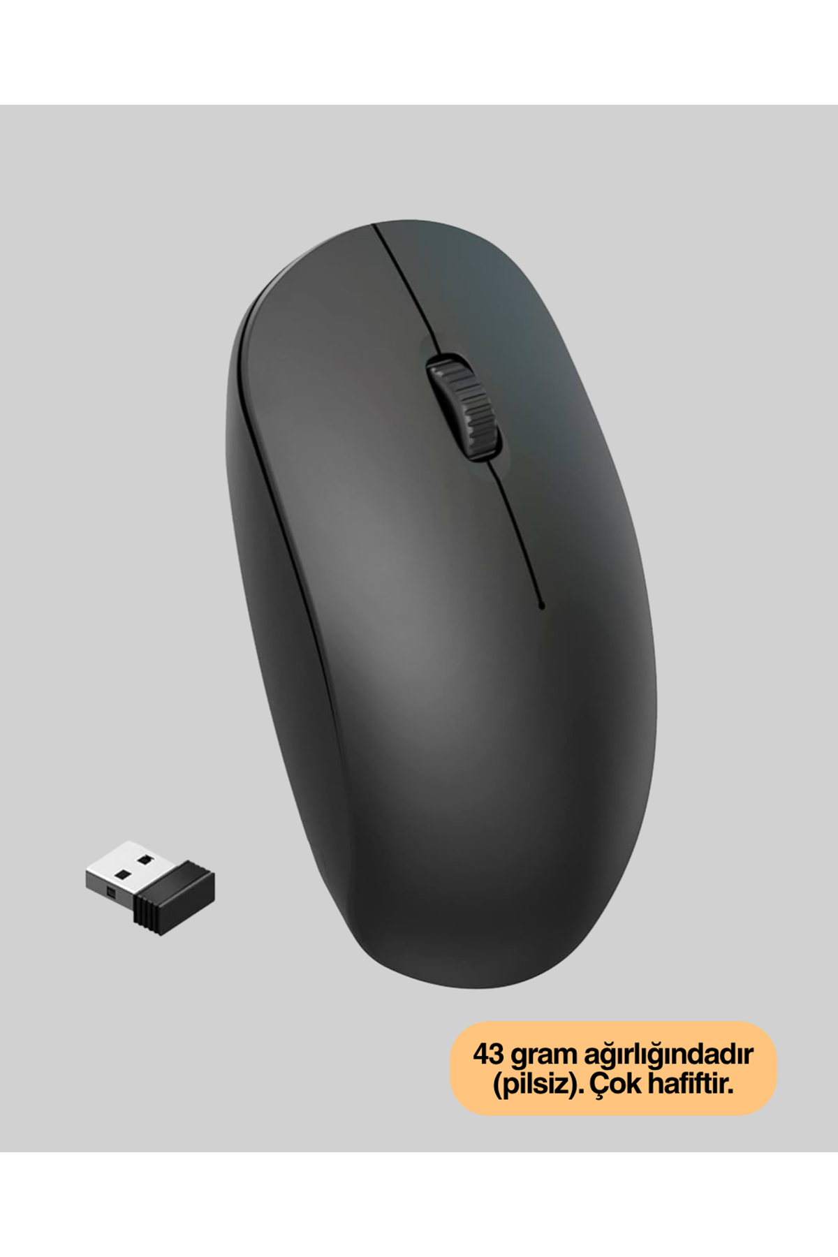 Kablosuz Sessiz Mouse – Ayarlanabilir DPI ve USB Bağlantılı