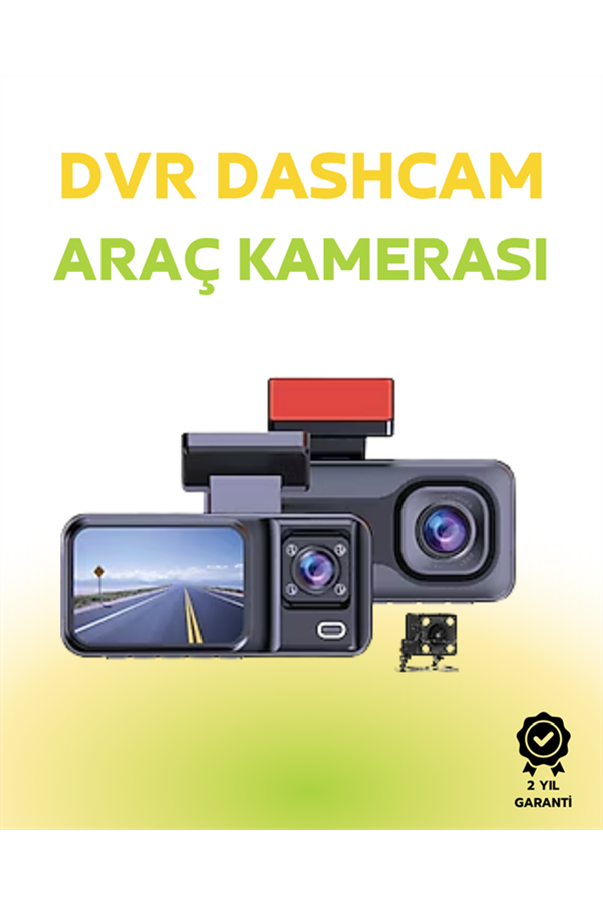 1080p Ön, 720p Arka ve İç Kamera ile %100 Kapsama – Gece Görüşlü Araç Kamerası
