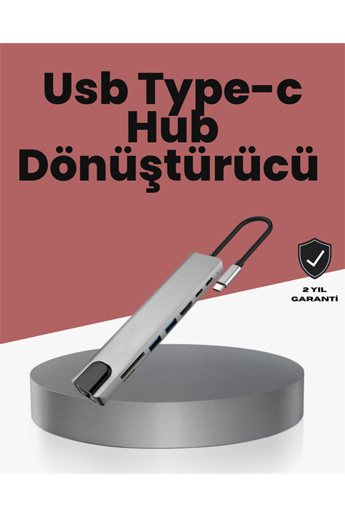 Alüminyum Gövdeli Type‑C HDMI & Ethernet Adaptör – Tak & Çalıştır