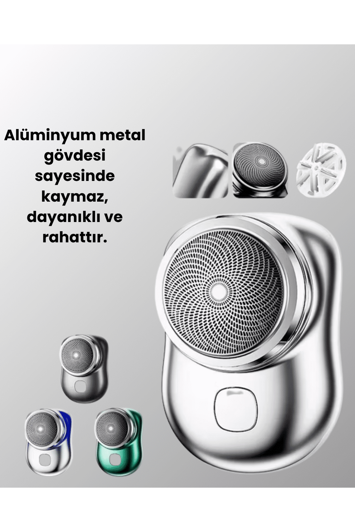Mikro titreşim motorlu, düşük sesli, USB girişli tıraş makinesi