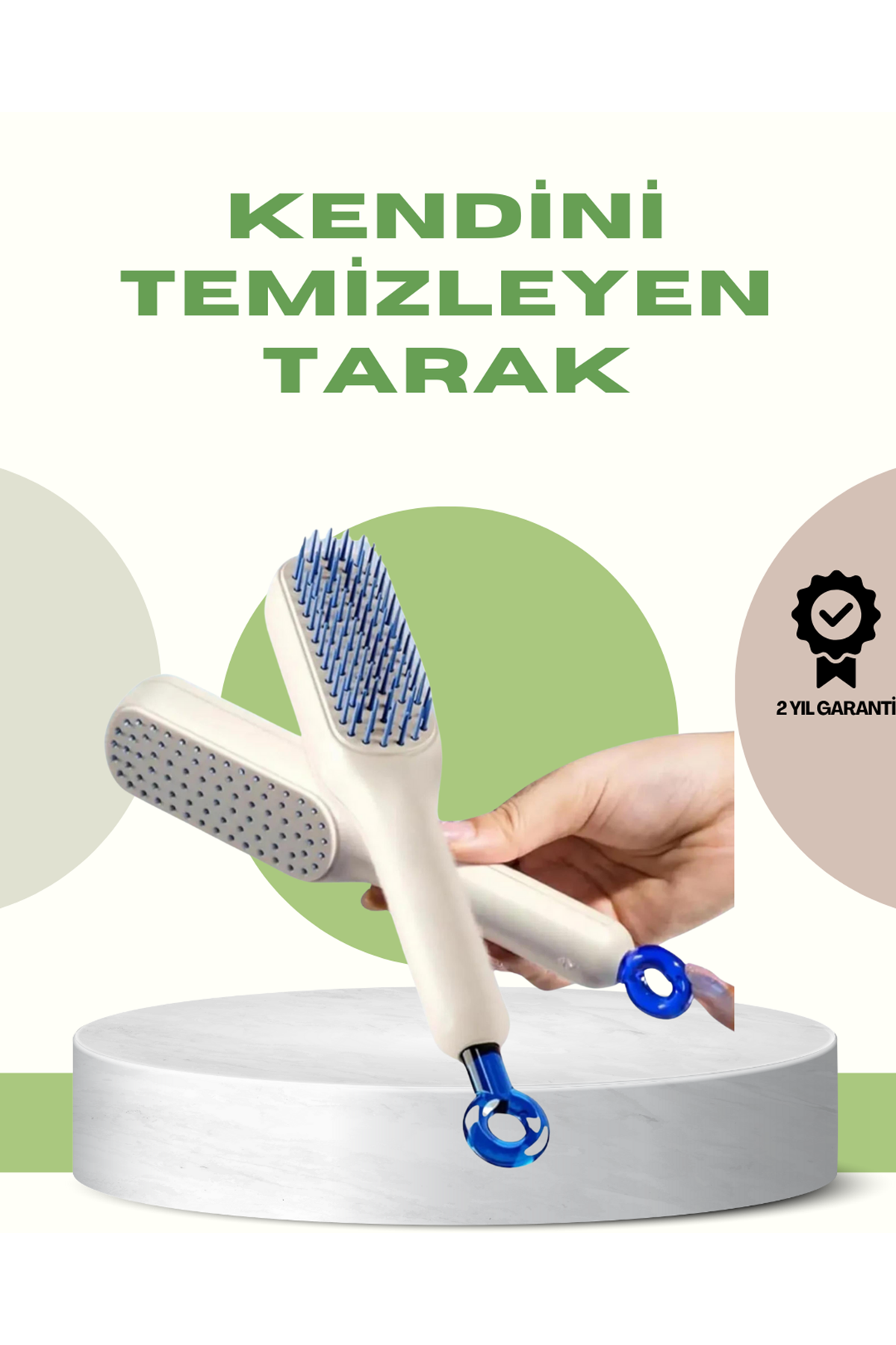 Anti-Statik Saç Tarağı – Kolay Temizlenebilir, Silikon Masaj Uçlu, Kompakt Boyut