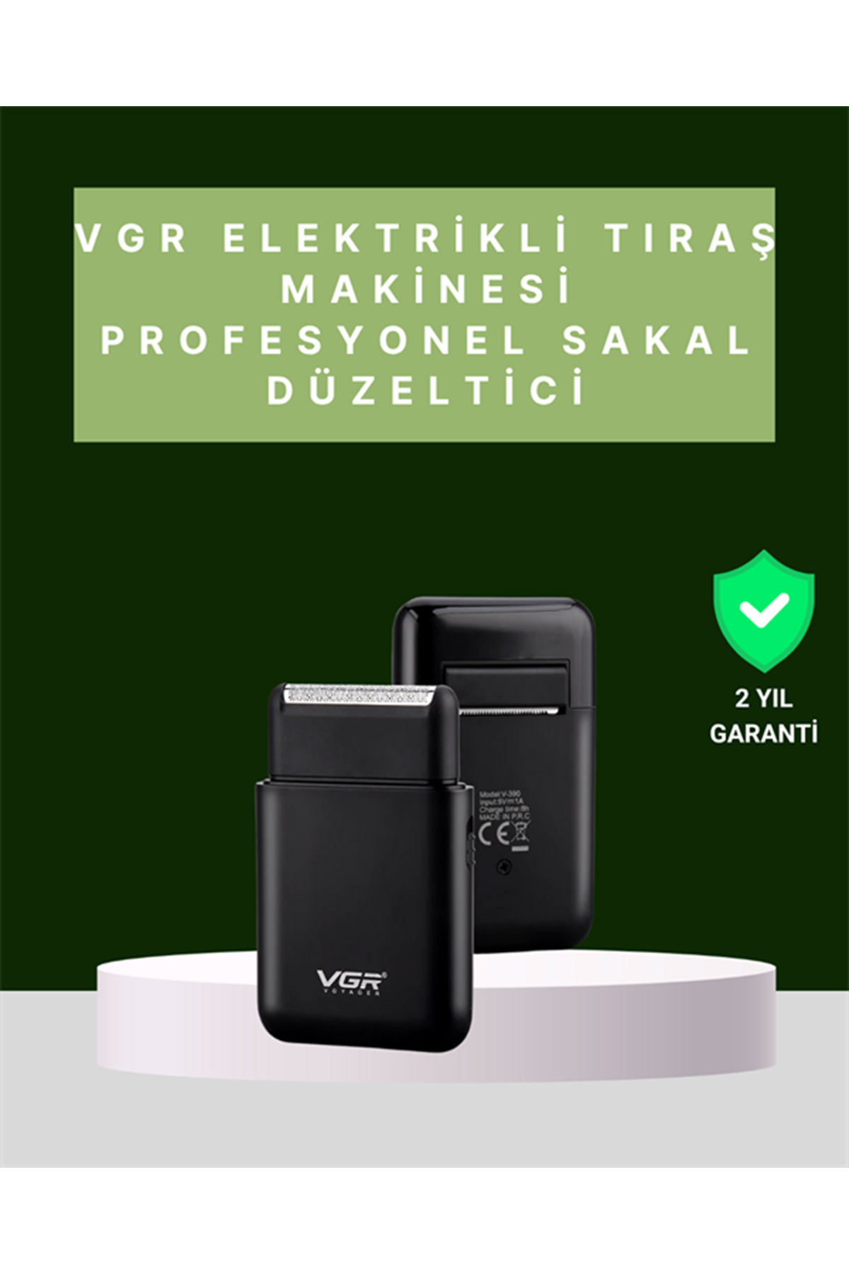 USB Şarjlı Traş Makinesi – Piston + Ağ Başlık, 600 mAh Batarya