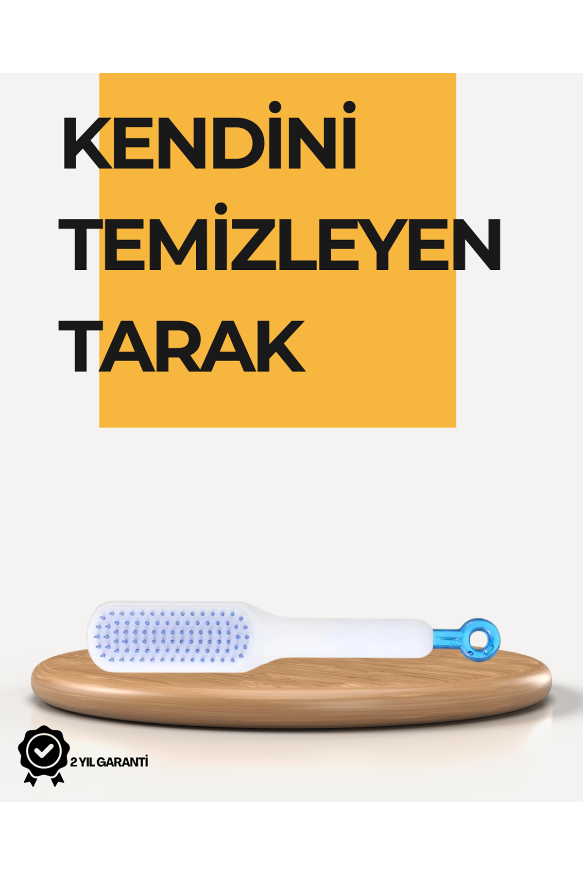 Kendi Kendini Temizleyen Saç Tarağı – Anti-Statik, Silikon Uçlu, ABS Malzeme, 22x4 cm