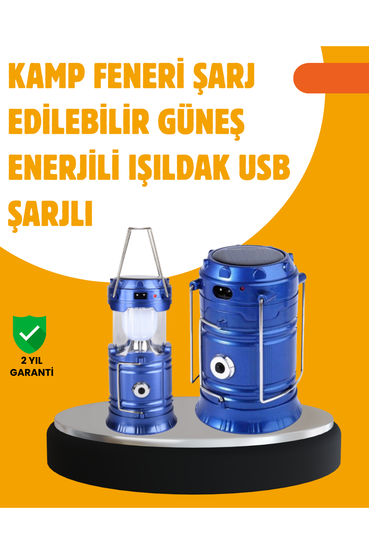 USB Şarjlı Çok Fonksiyonlu Kamp Feneri – Taşınabilir ve Dayanıklı