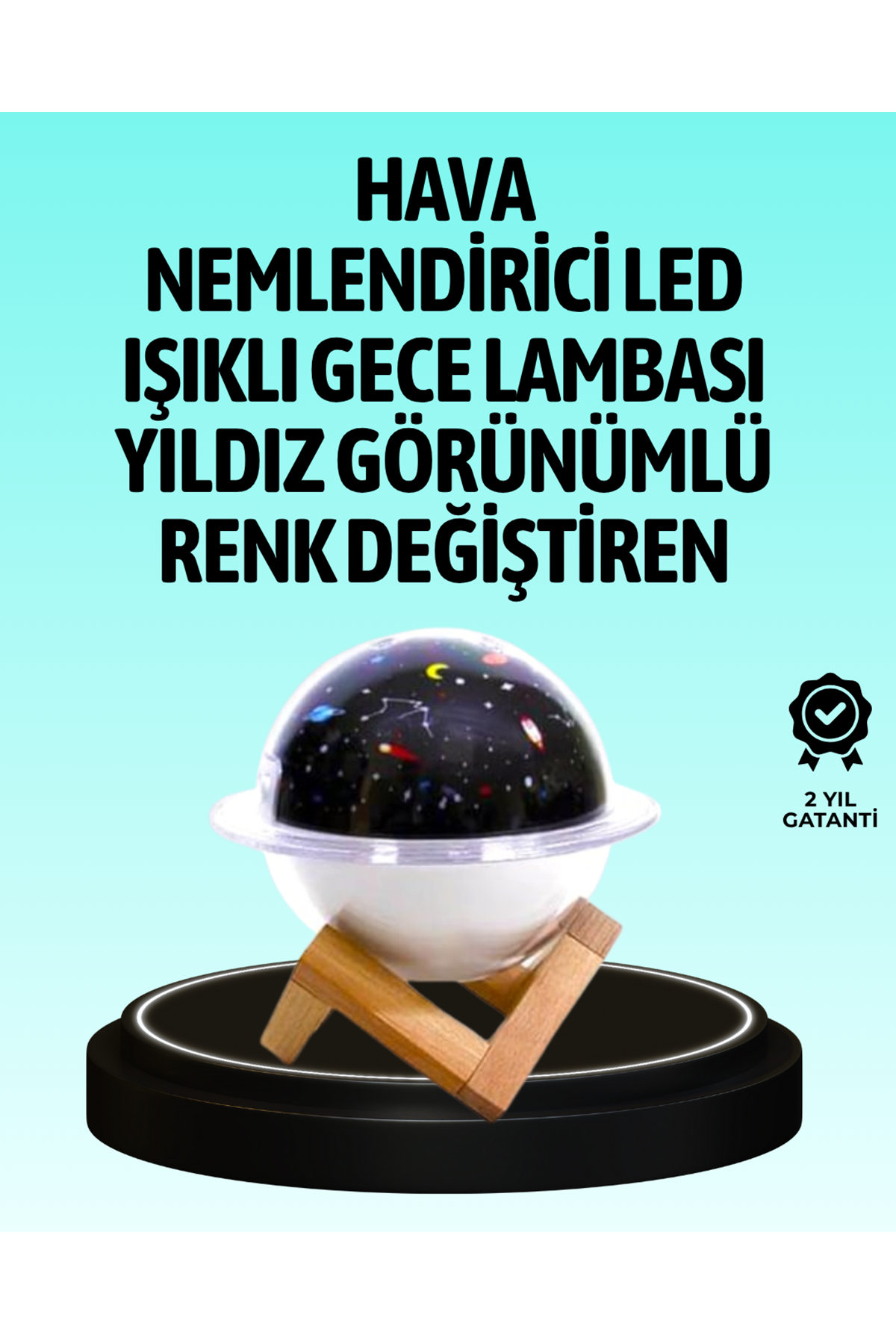 USB ile çalışan projektörlü aromaterapi nemlendirici masaüstü kullanım için uygun