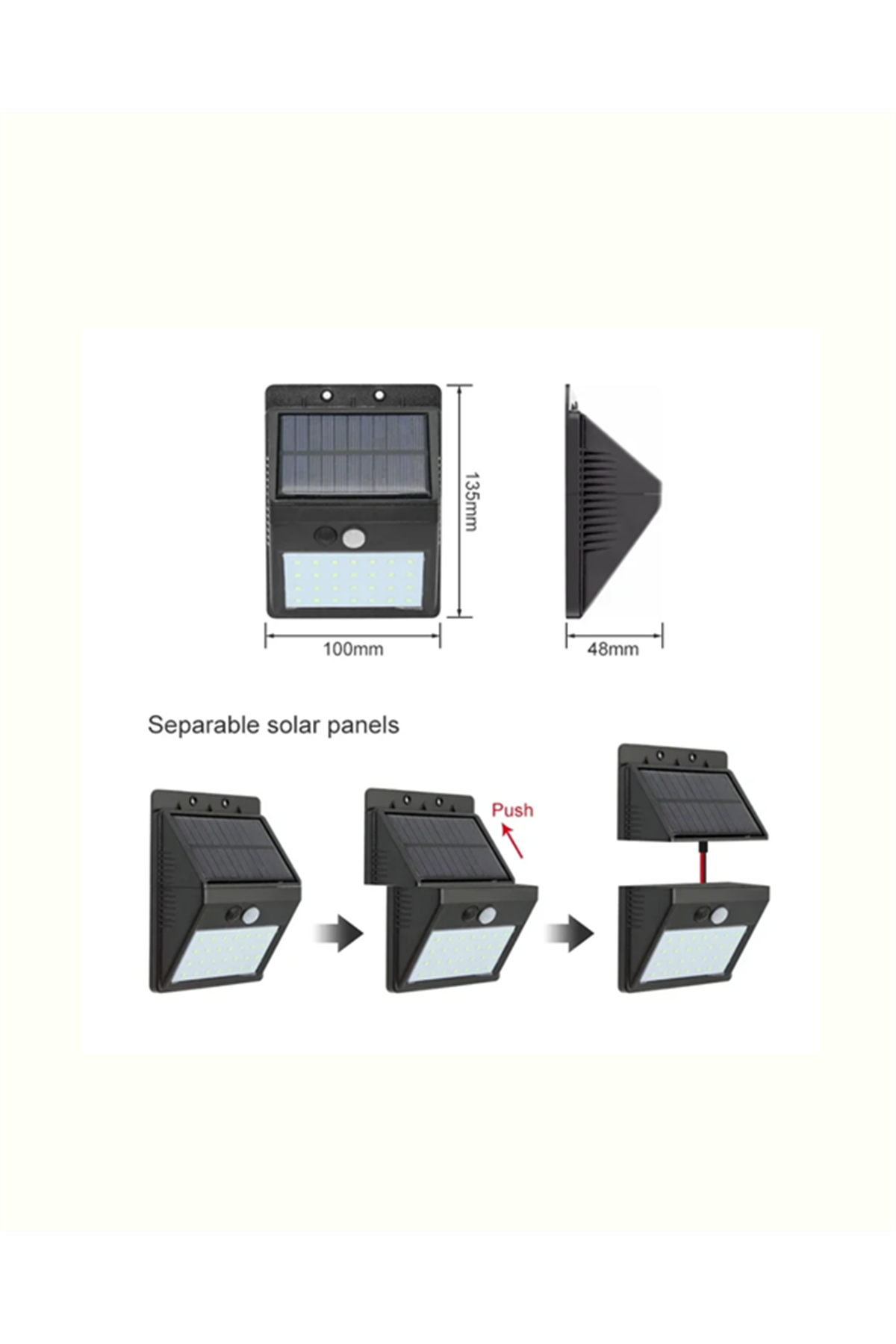 Kablosuz Solar LED Lamba | Bahçe, Veranda, Merdiven Işığı, Otomatik Aç-Kapa Sensörlü