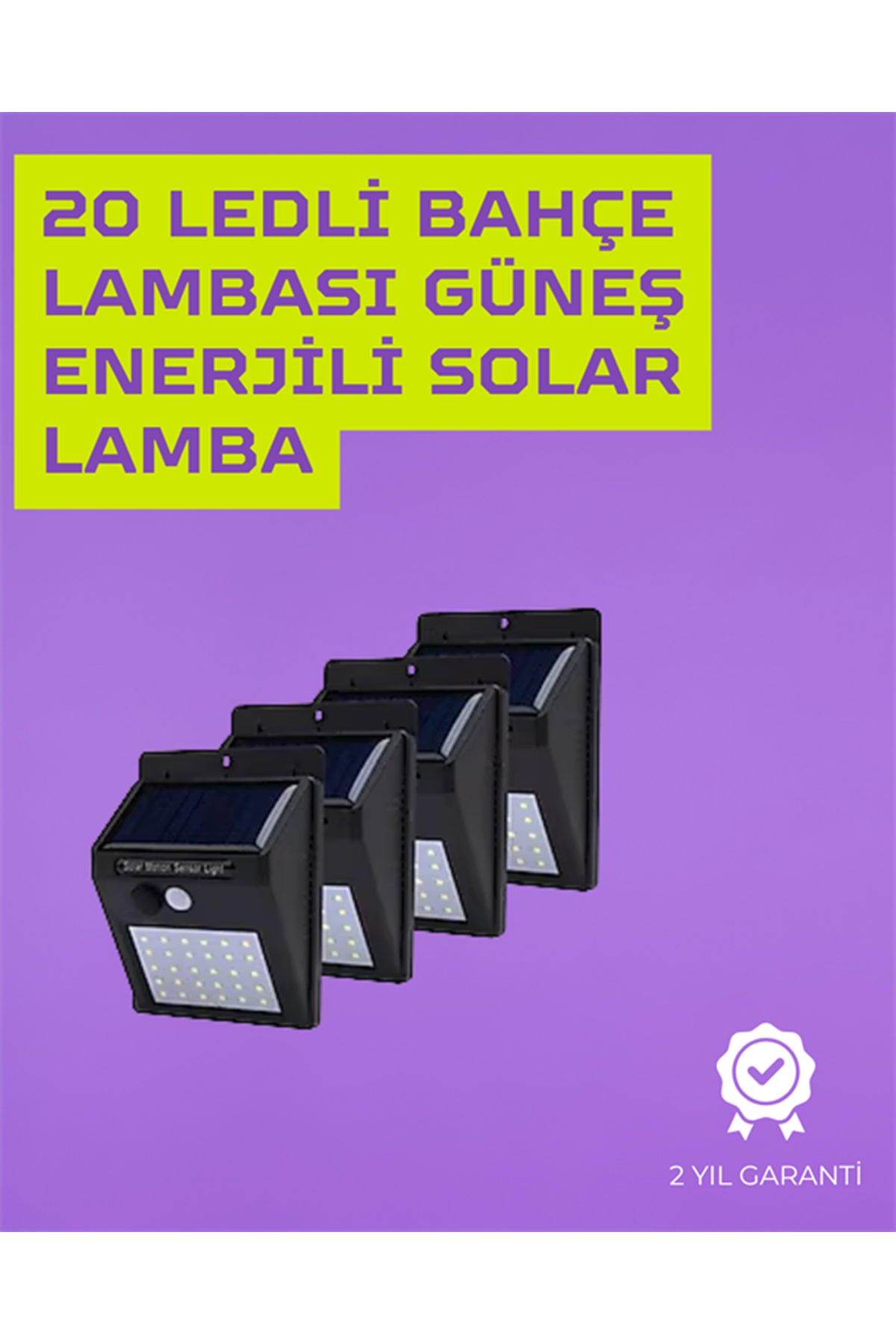 Güneş Enerjili Akıllı Duvar Lambası | PIR Sensörlü, Otomatik Aydınlatma, Dış Mekan İçin
