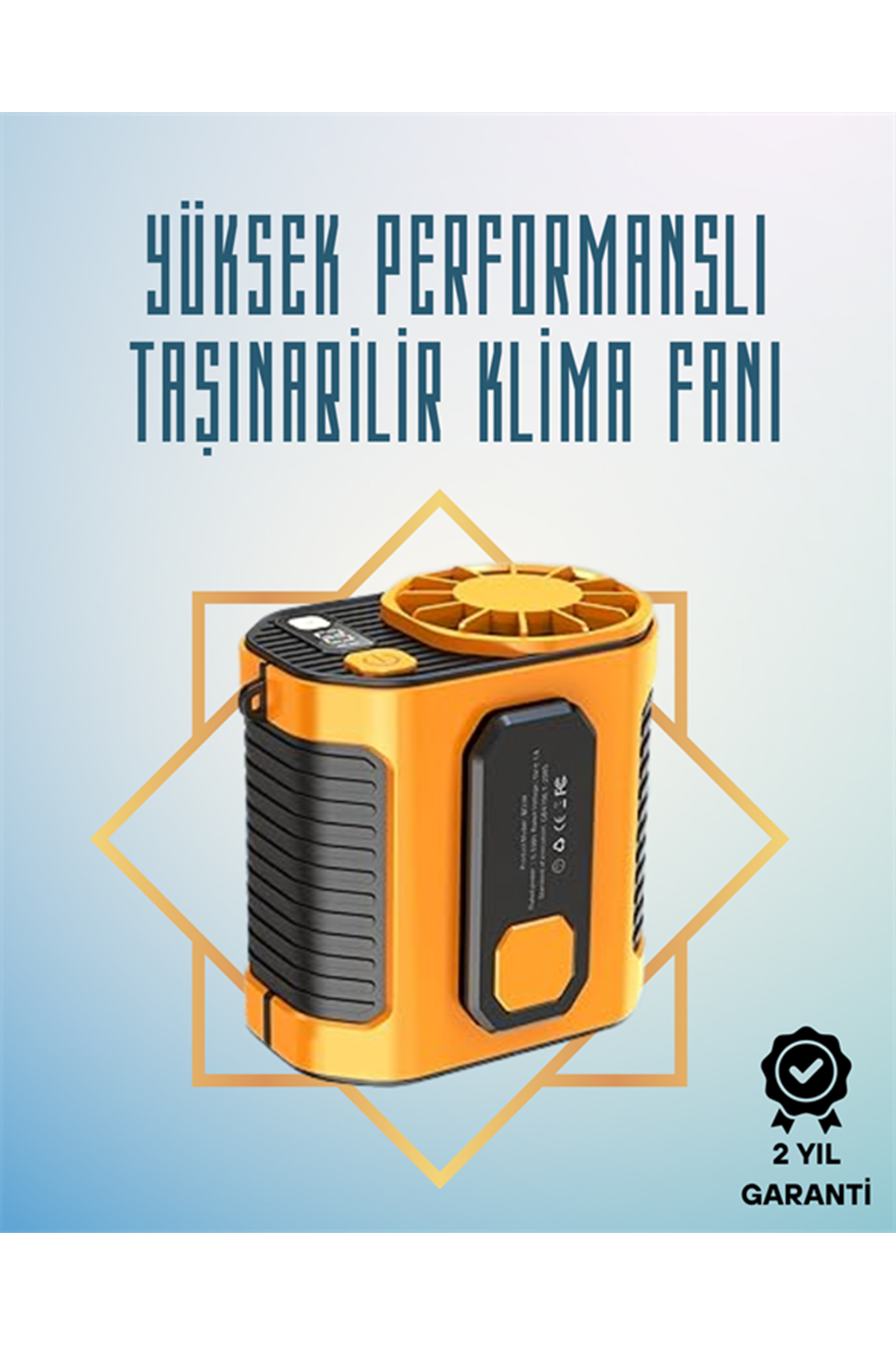 Yüksek Hızlı Mini Klima Fan – 11 m/s Rüzgar Gücü, 100 Hız Ayarı