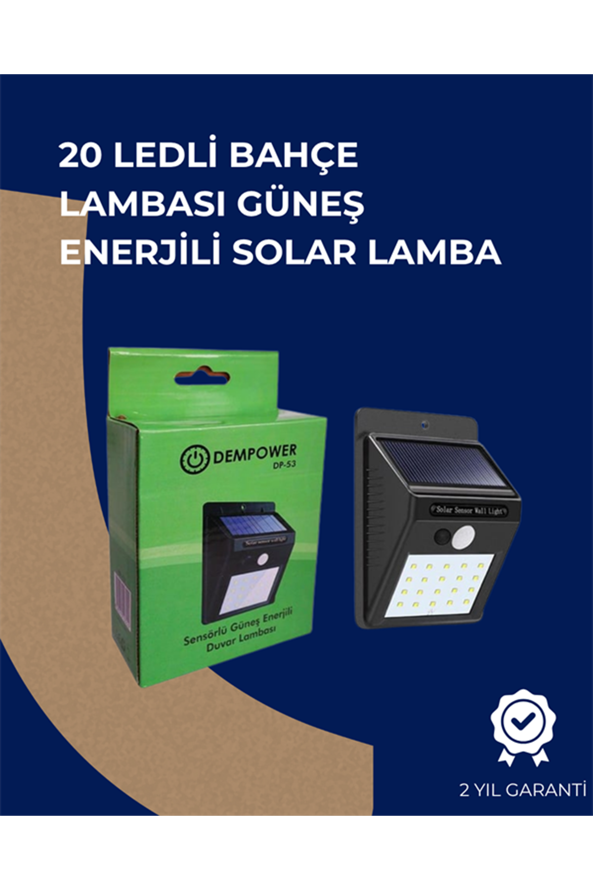 Solar Enerjili 20 LED Duvar Lambası | Hareket Sensörlü, Su Geçirmez, Kablo Gerektirmez