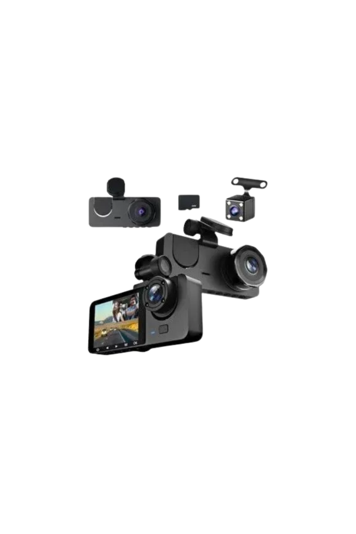 Gelişmiş G-Sensörlü Üçlü Araç Kamerası – 5” LCD Ekran ve Hareket Algılama