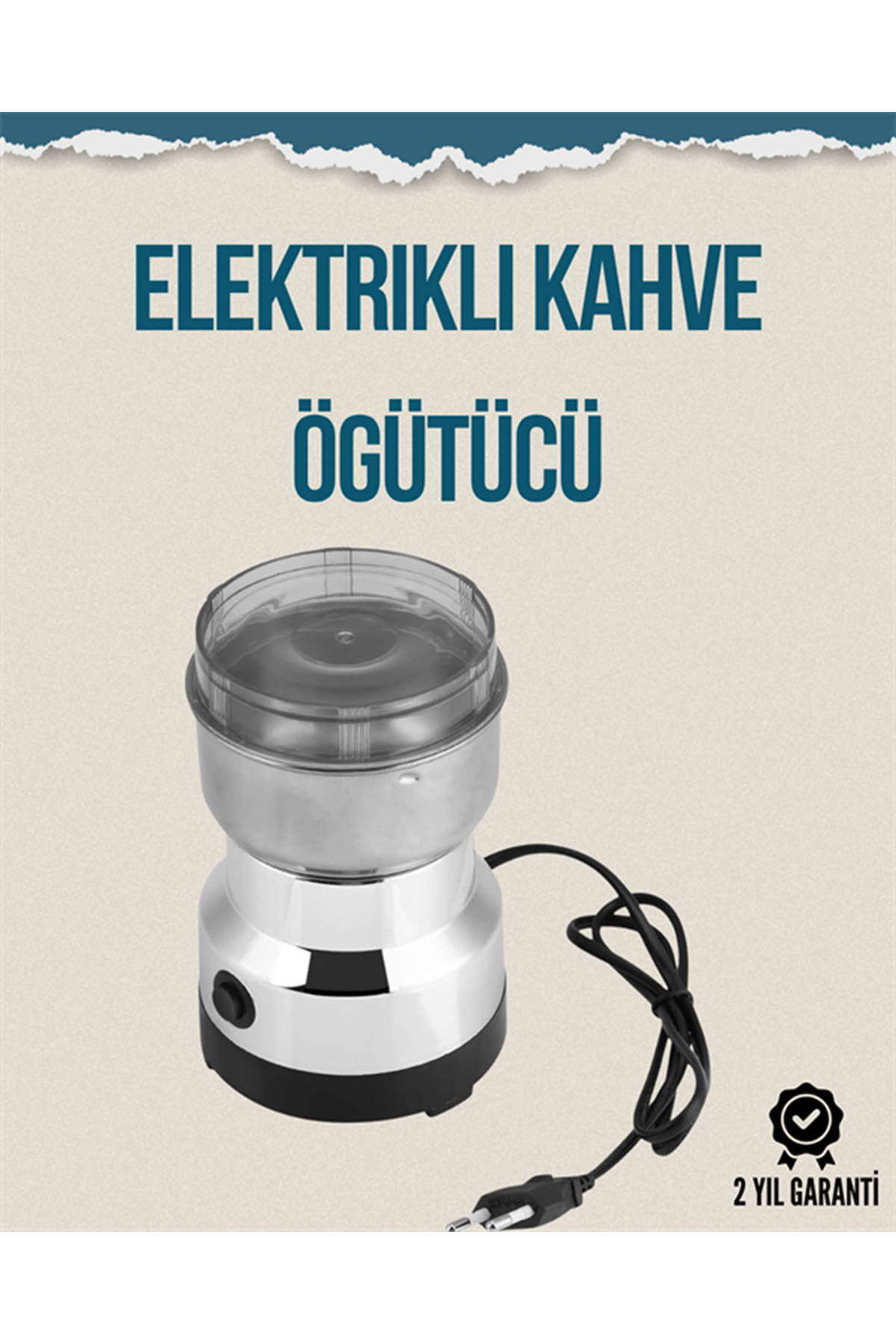 Kompakt Elektrikli Kahve ve Baharat Öğütücü | 14500 Devir, Şeffaf Kapaklı, Hediye İçin İdeal