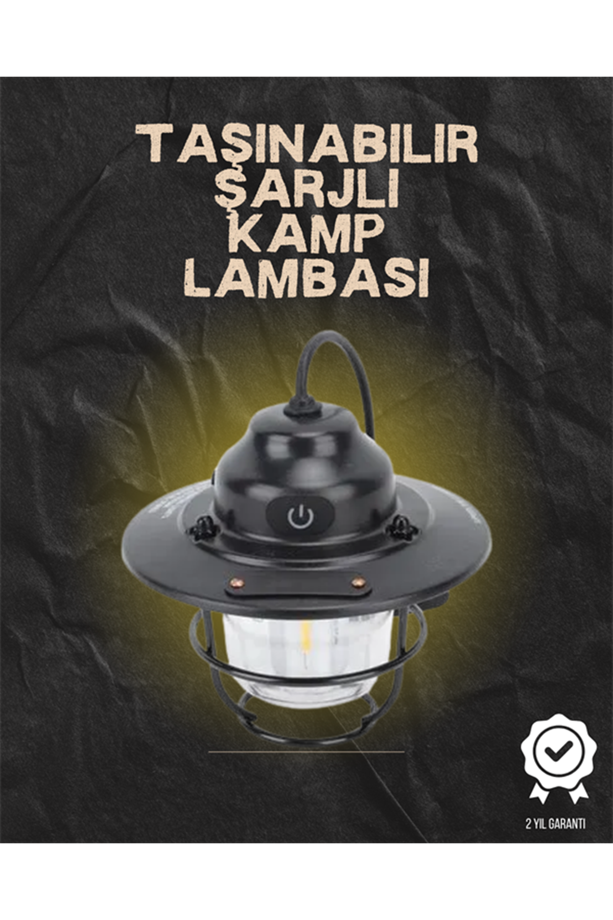 Kamp ve Bahçe İçin Retro LED Fener – Sıcak Işık, Uzun Ömürlü Batarya